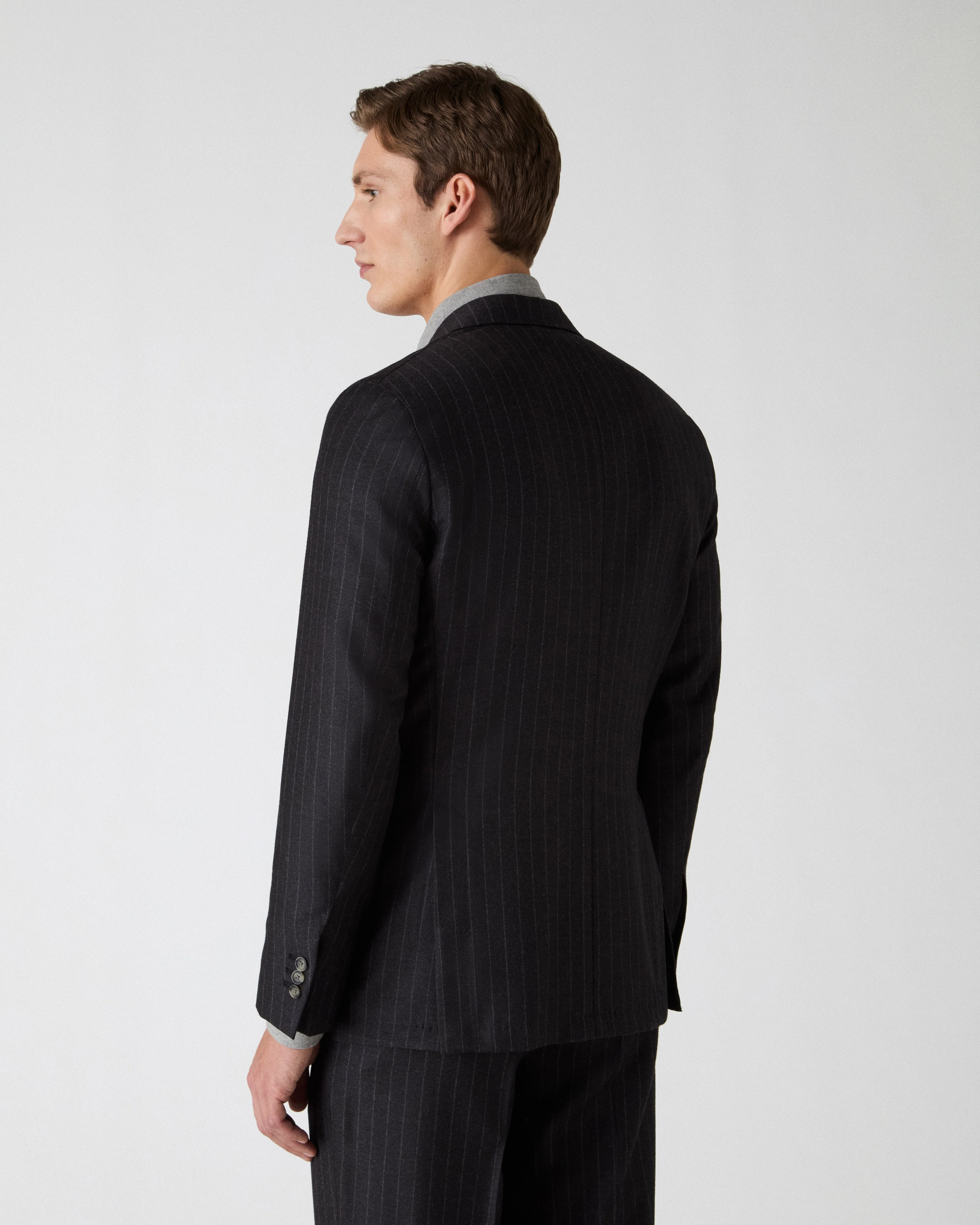 Dante Chalk Stripe Suit - Grey - Image 5