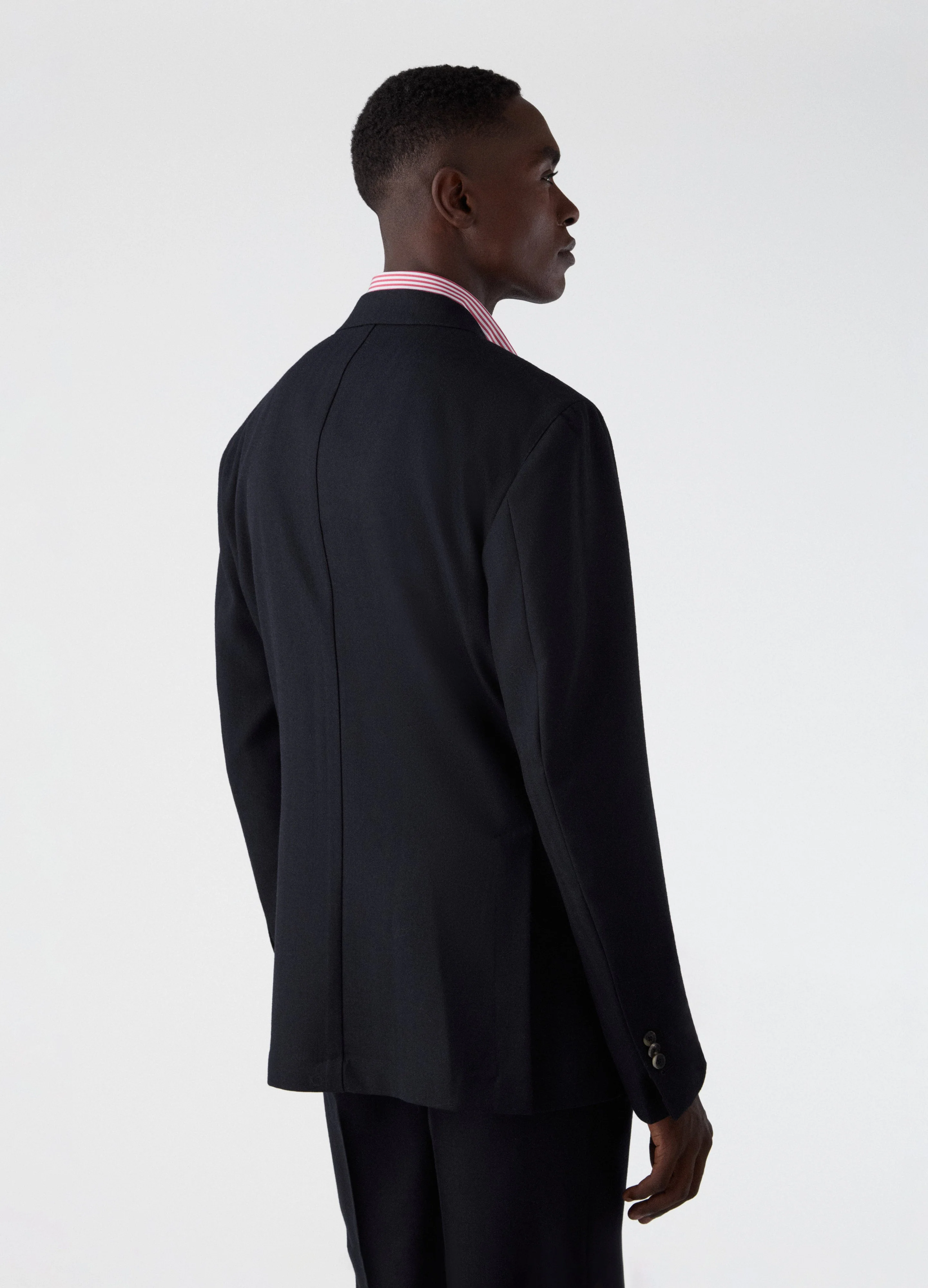 Don Herringbone Suit Jacket - Navy - Image 5