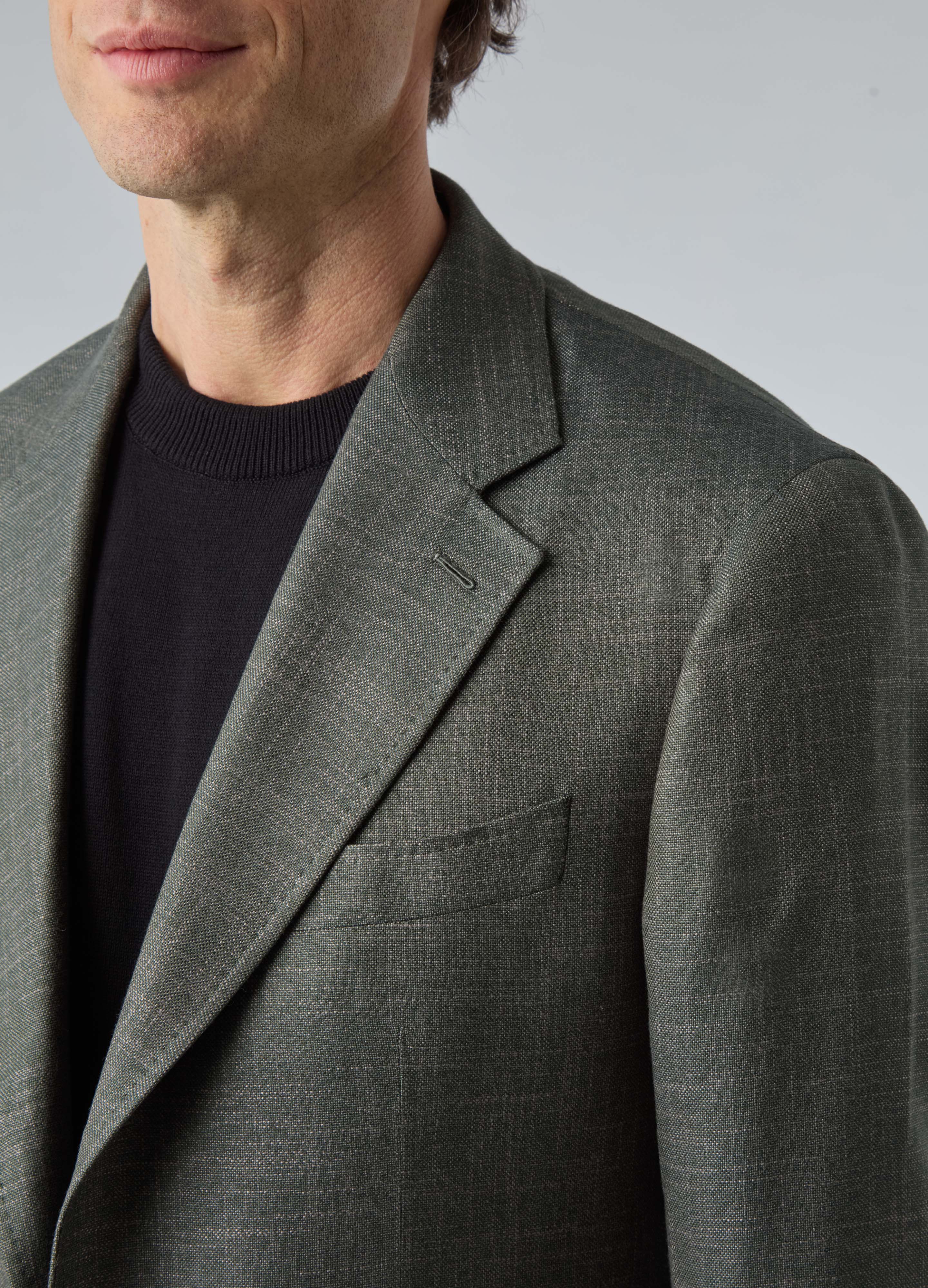 Don Sport Bamboo Hopsack Jacket - Moss Green - Image 2