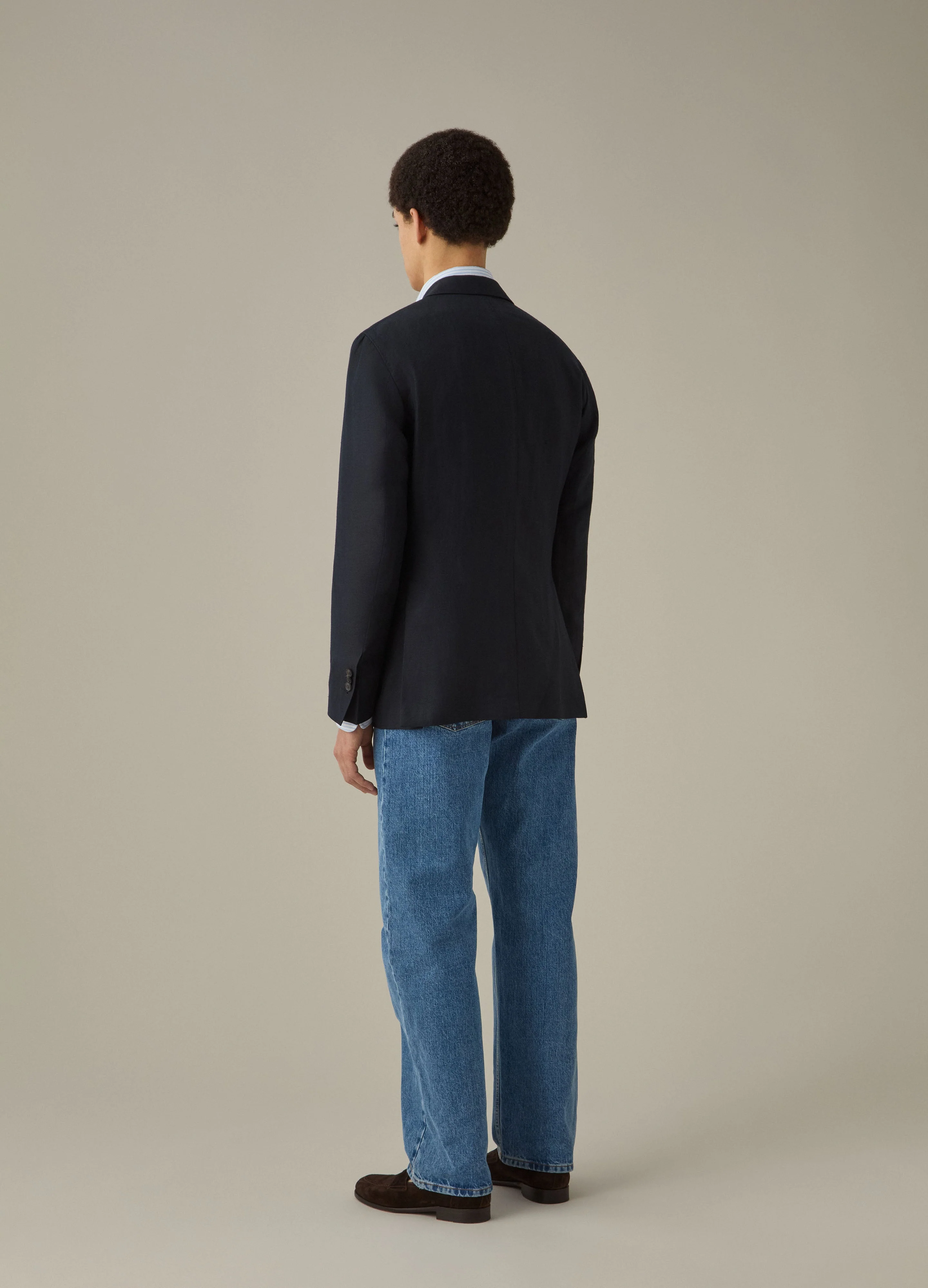 Don Sport Herringbone Jacket - Navy - Image 4