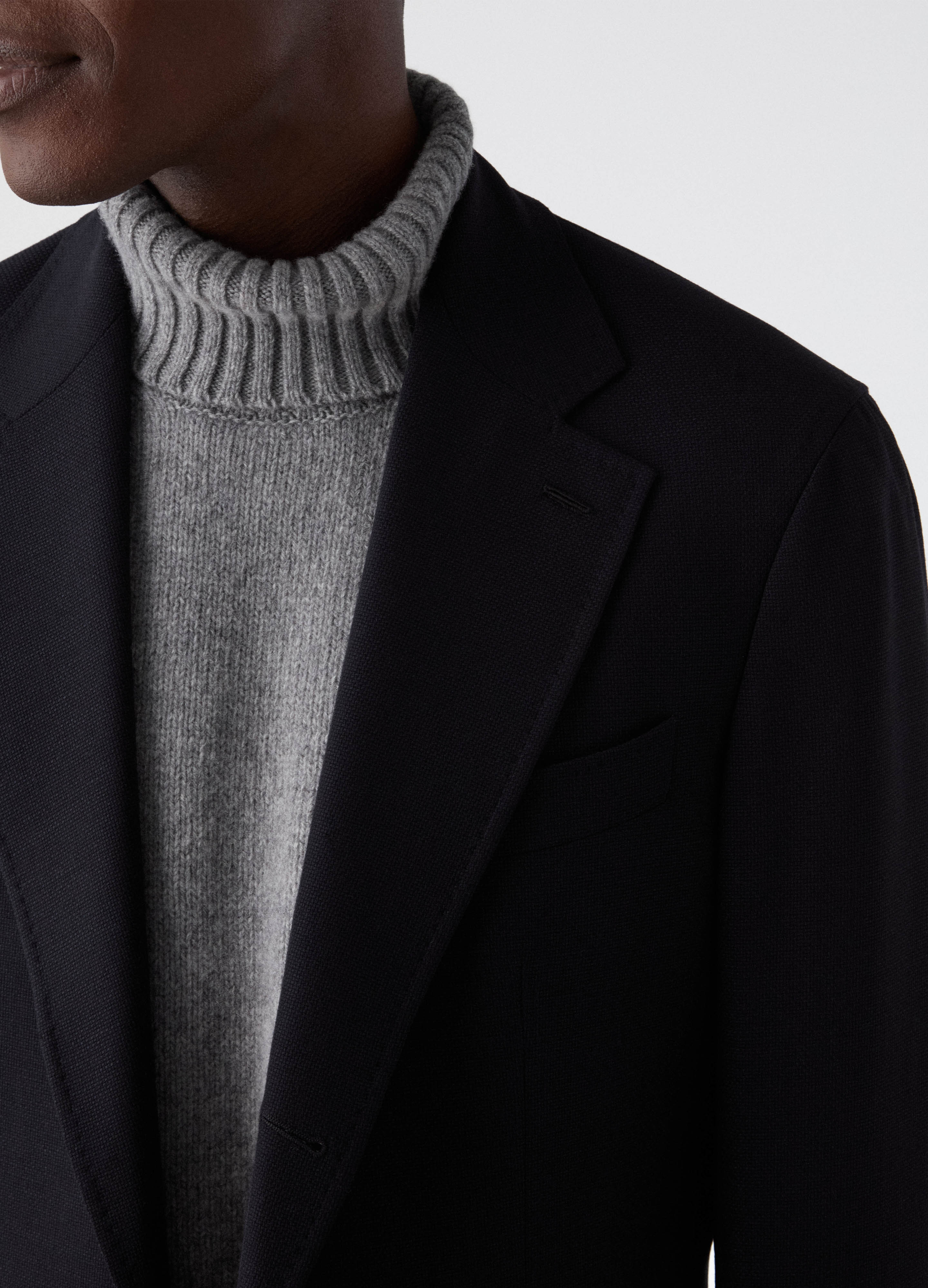 Don Sport Hopsack Blazer - Navy - Image 2