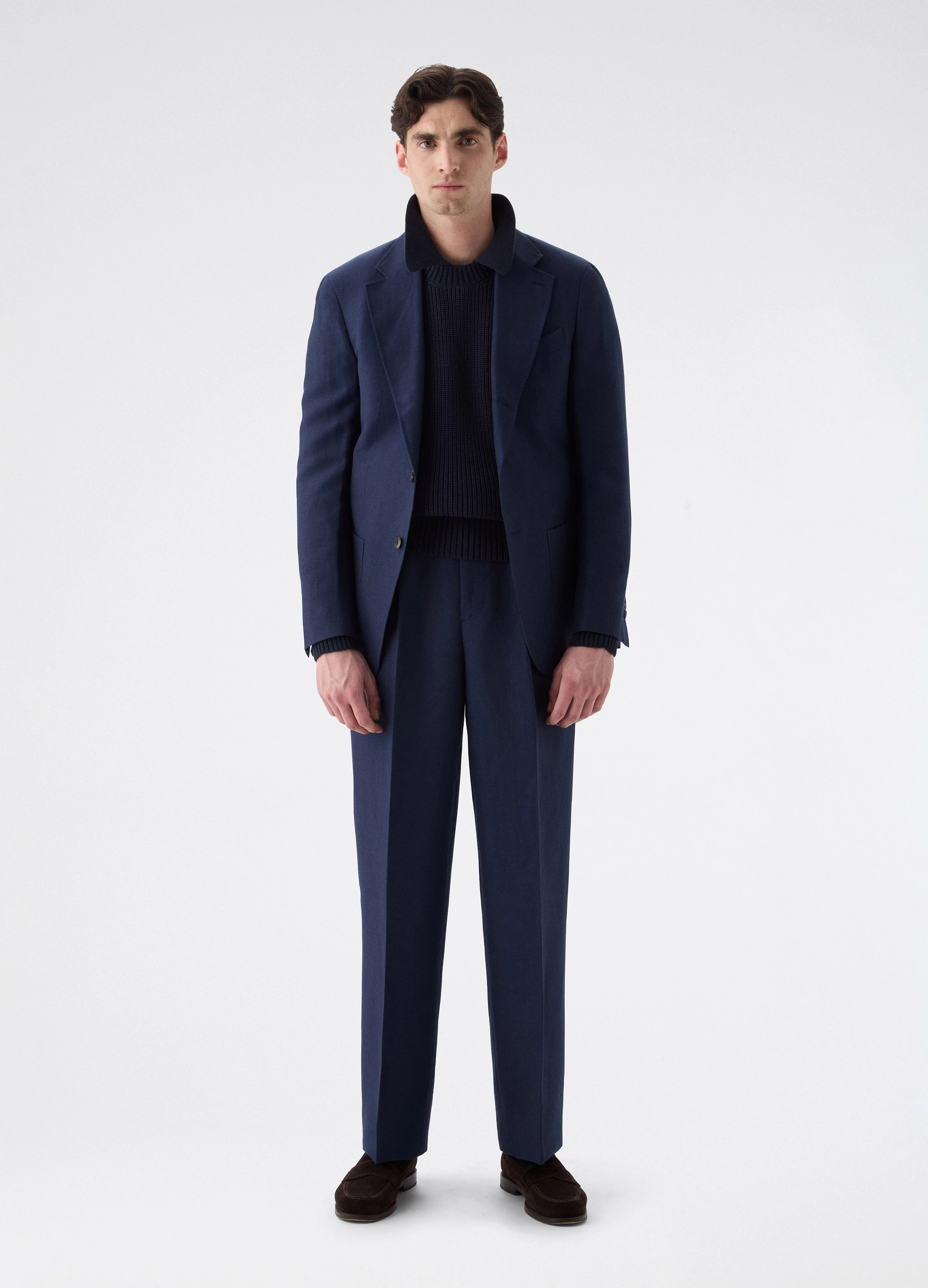Don Sport Wool/Linen Suit Jacket - Navy - Image 4