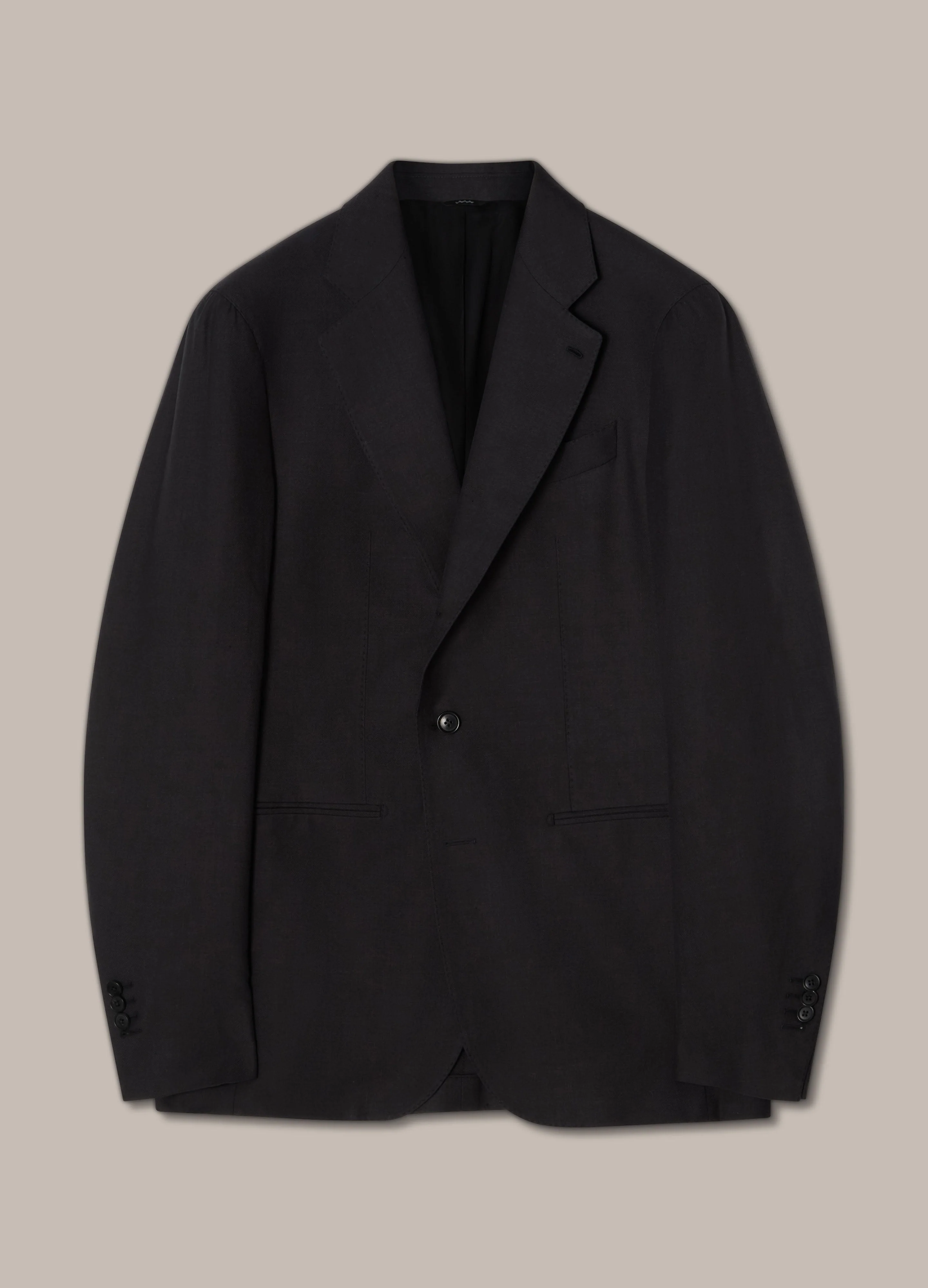 Don Wool/Silk/Linen Suit - Black