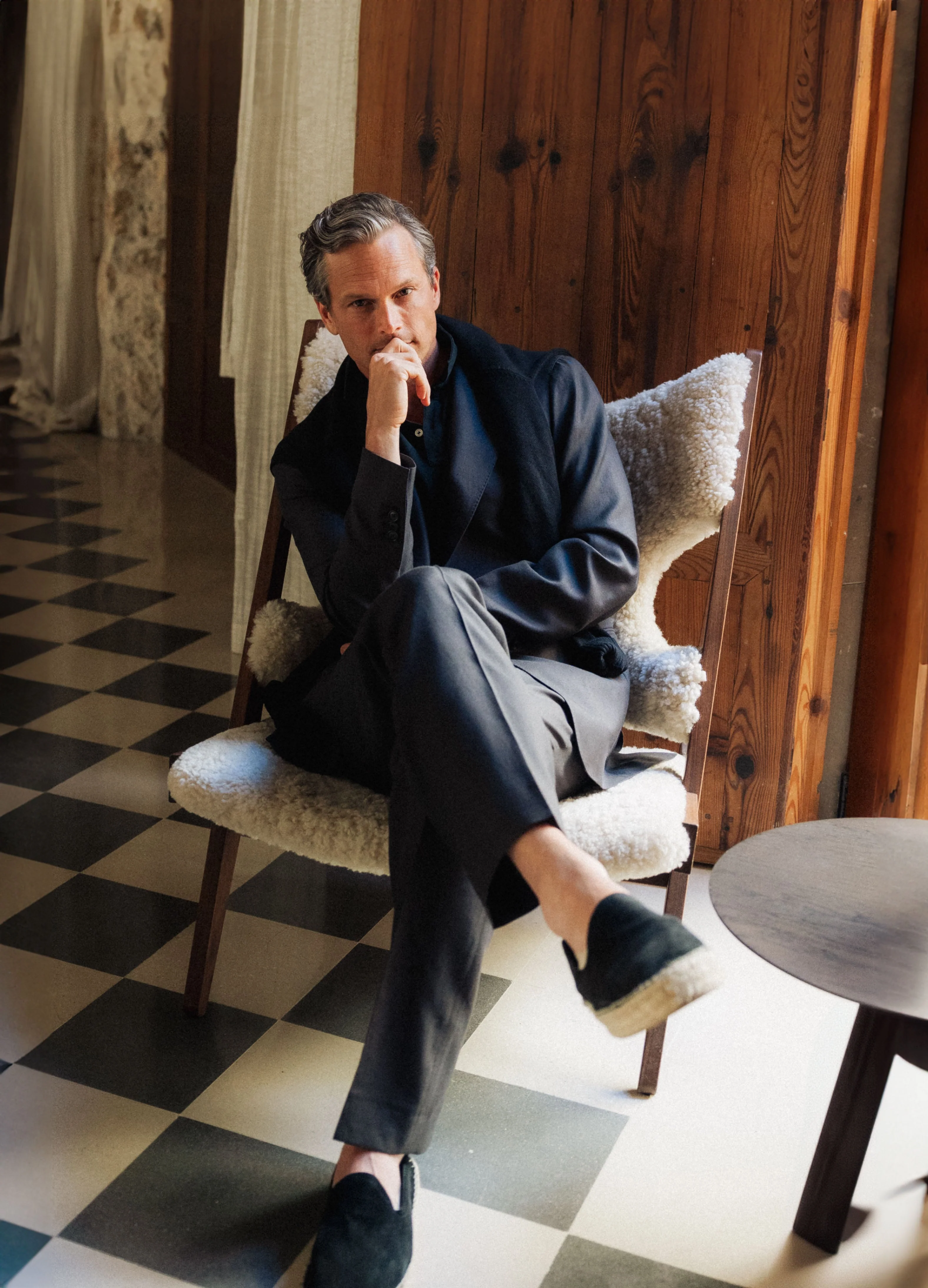 Don Wool/Silk/Linen Suit - Black - Image 4