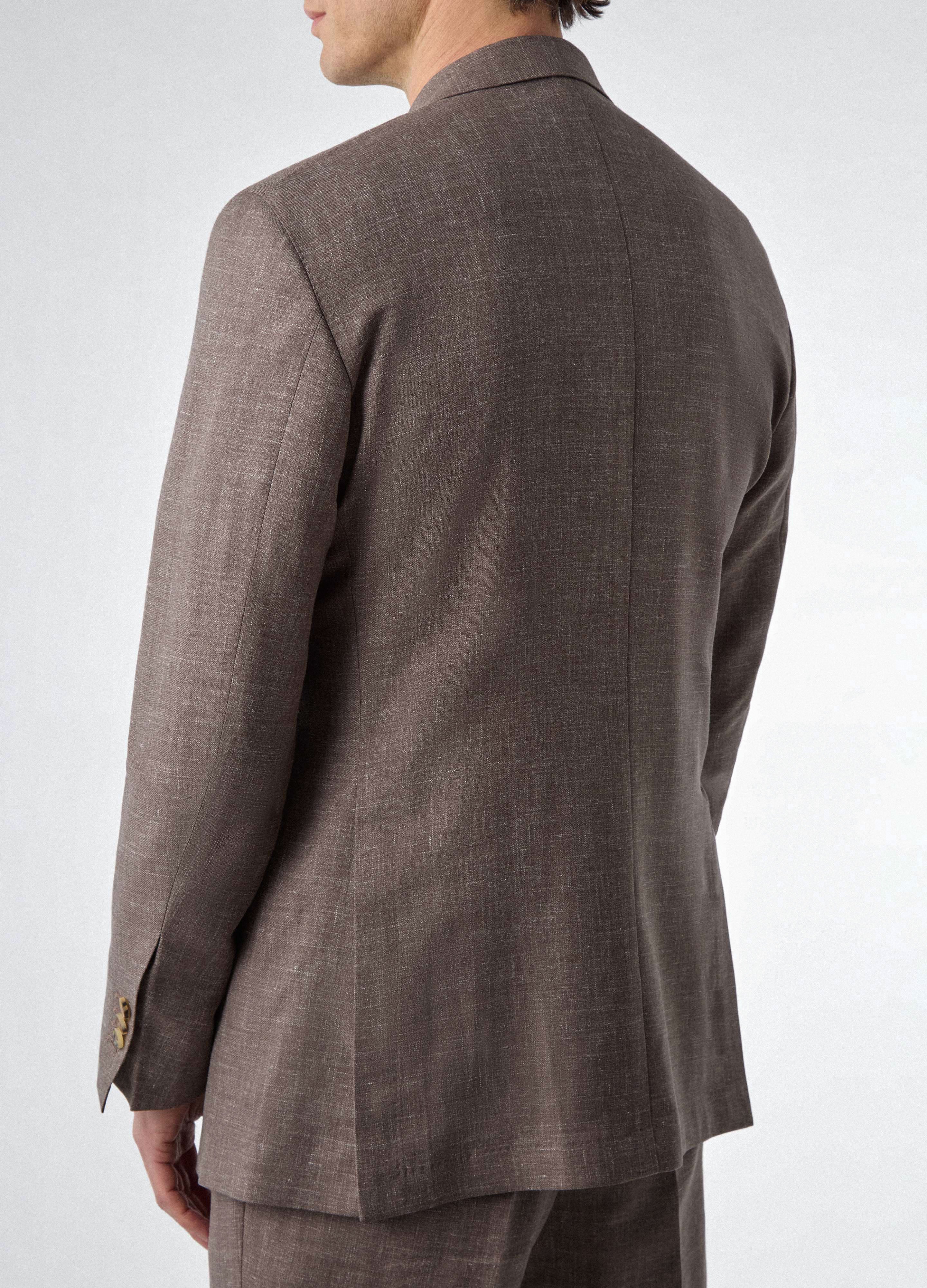 Don Wool/Silk/Linen Suit - Taupe - Image 4