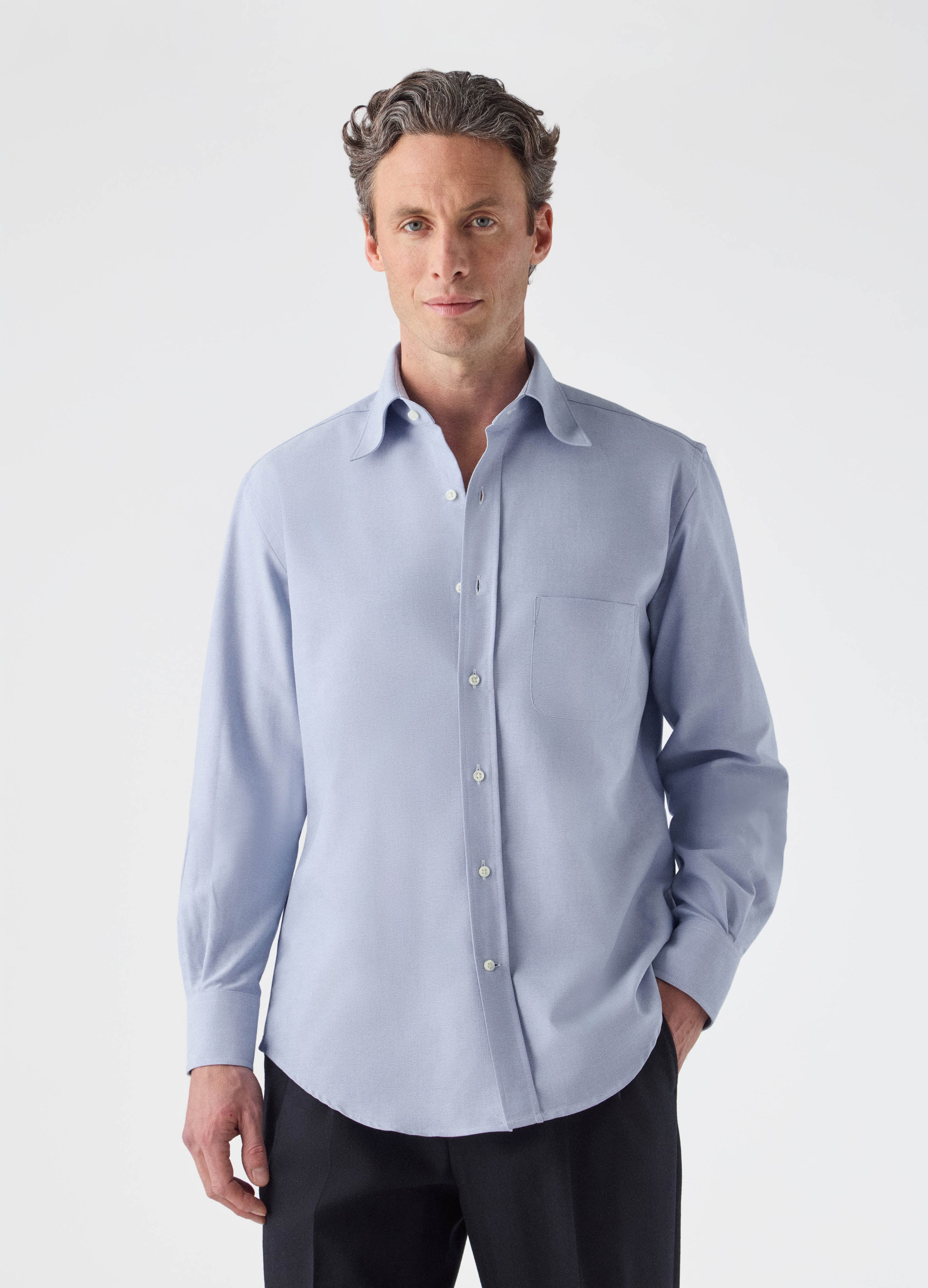 Fabian Oxford Turndown Collar Shirt - Light Blue - Image 4