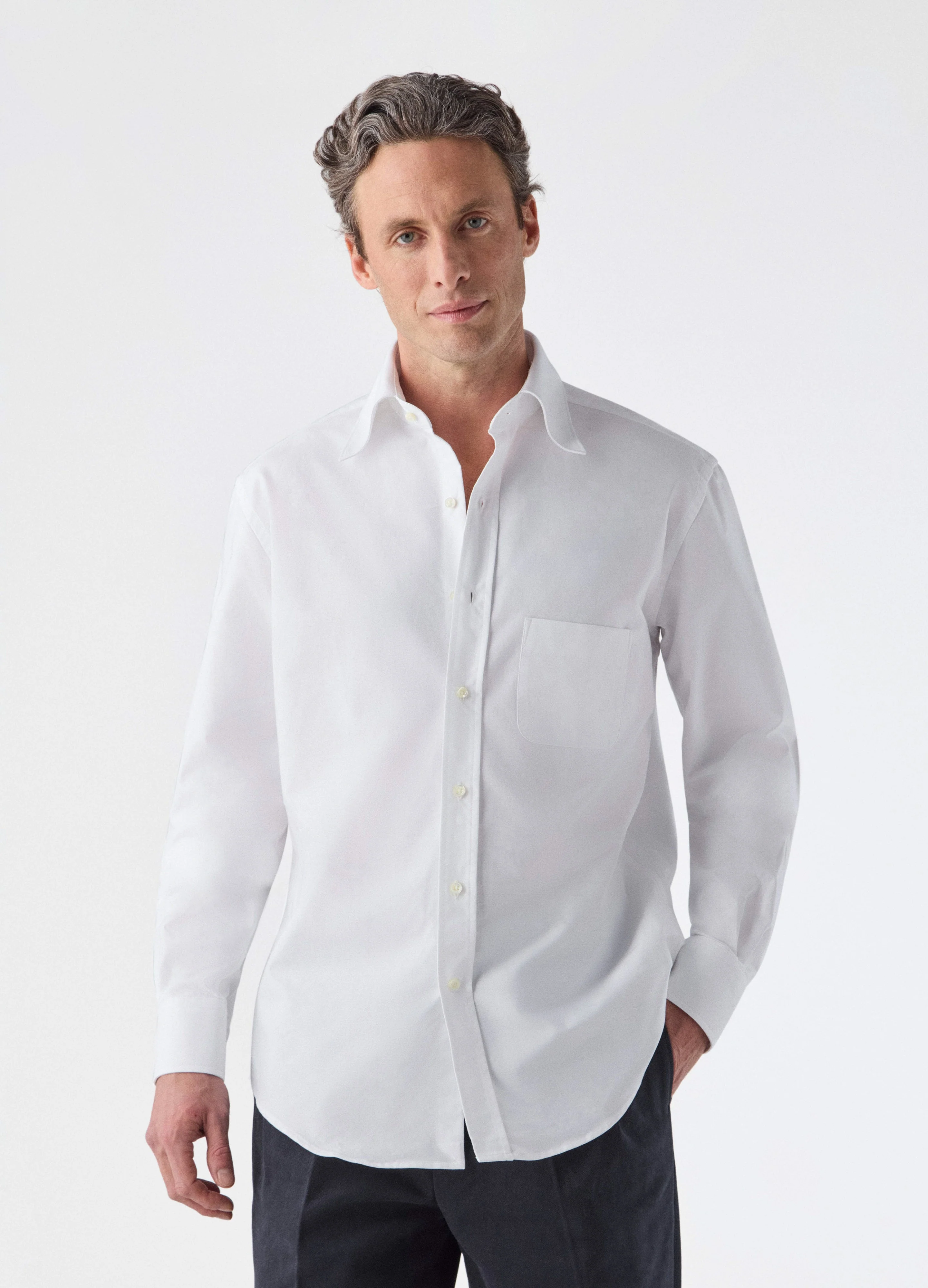 Fabian Oxford Turndown Collar Shirt - White - Image 4
