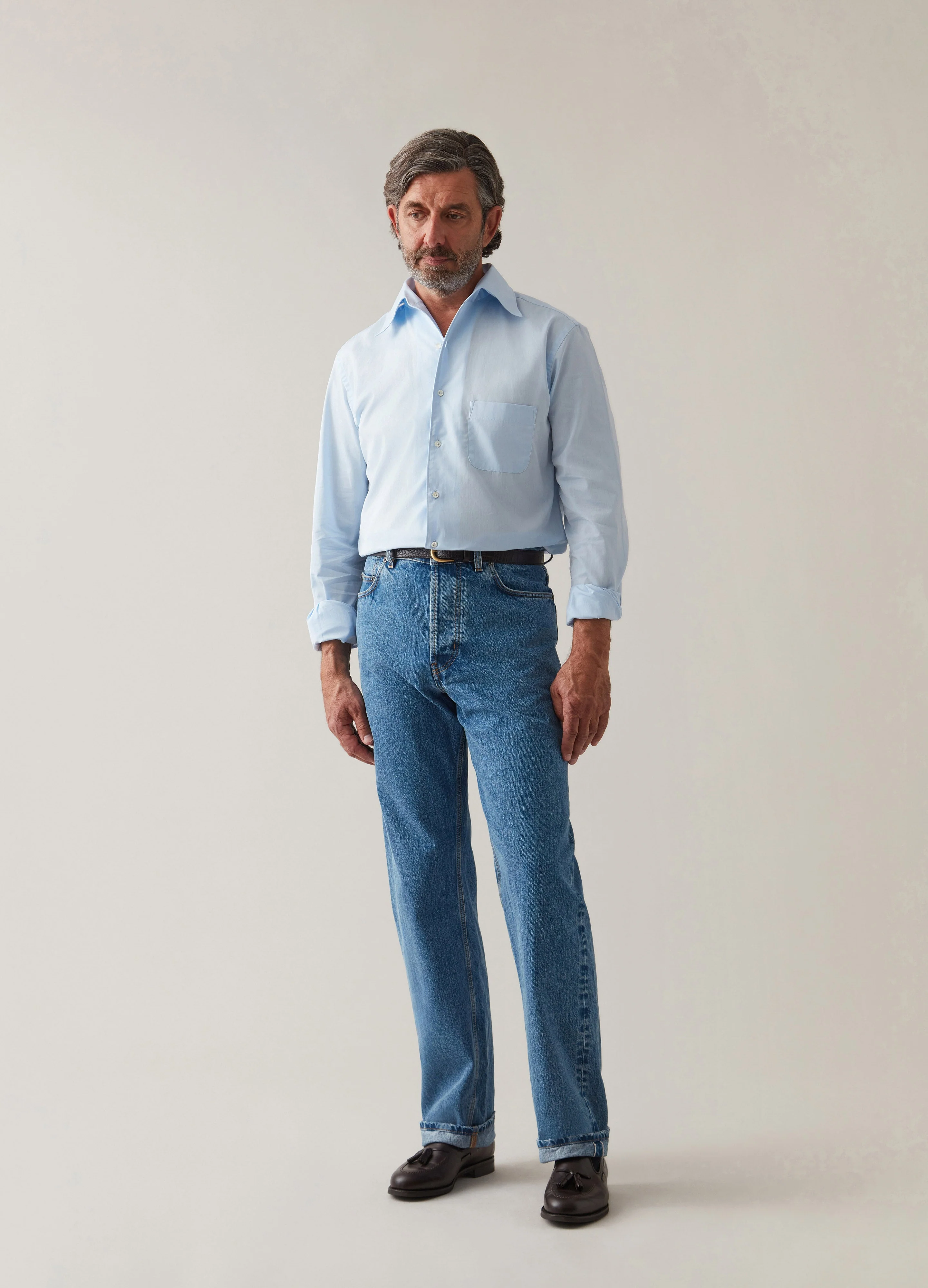 Fabiano One Piece Collar Shirt - Light Blue