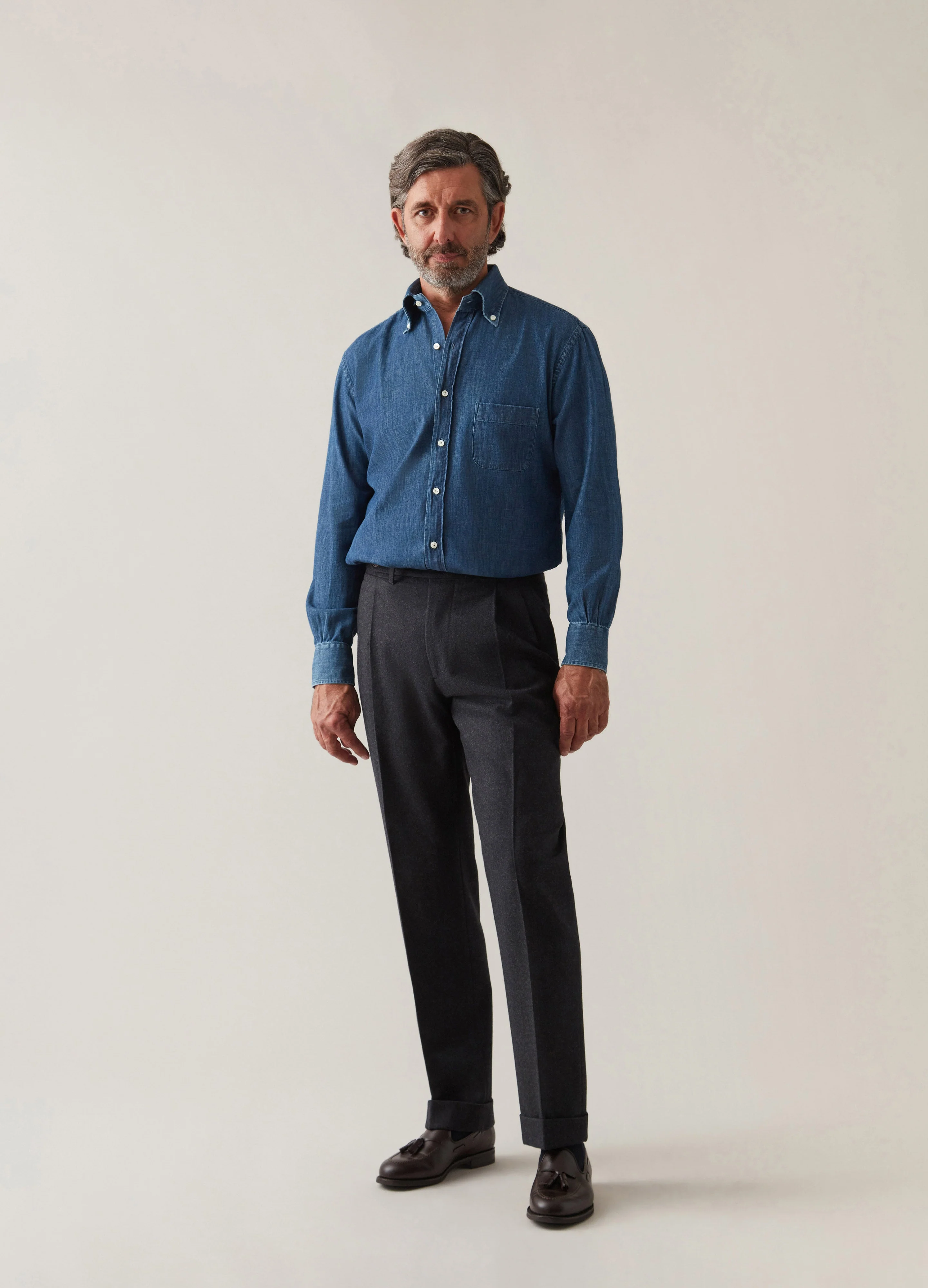 Ferdinand Button Down Shirt - Washed Denim