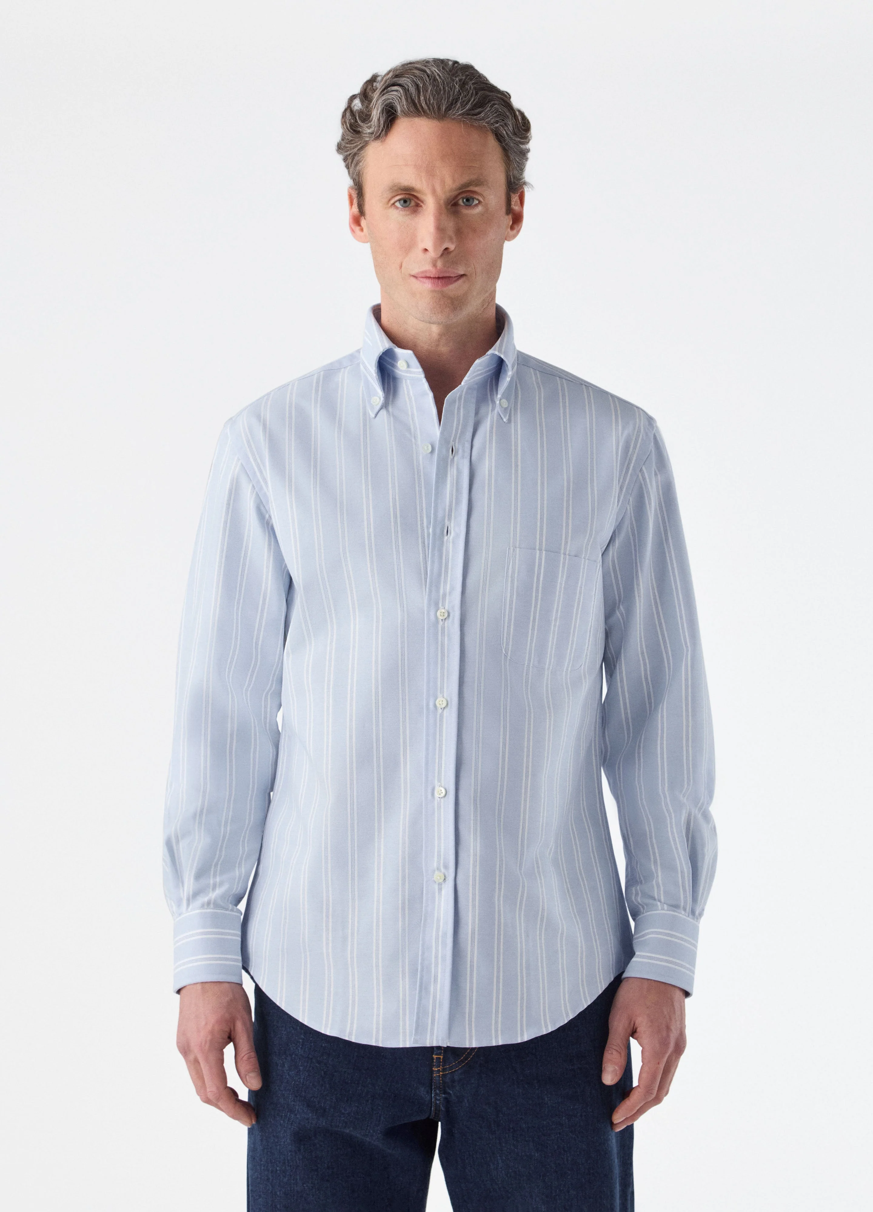 Ferdinand Oxford Button Down Shirt - Blue/White - Image 4