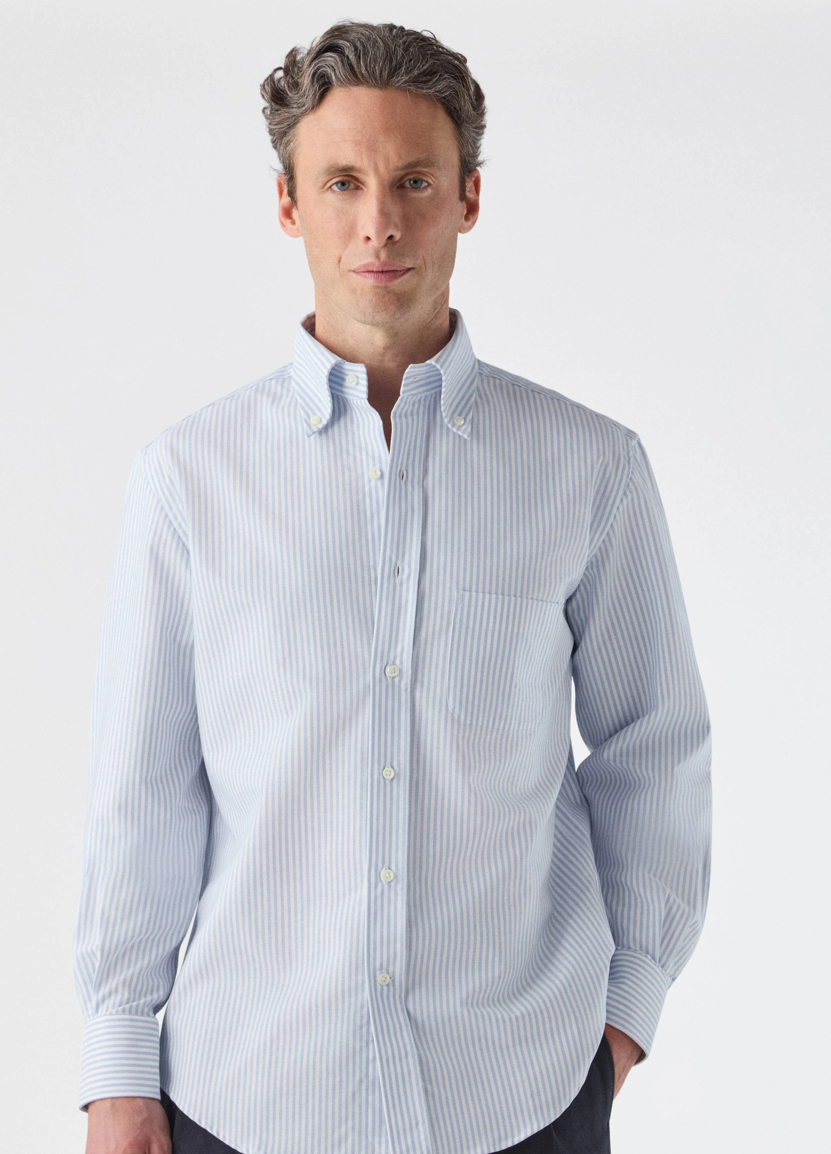 Ferdinand Oxford Button Down Shirt - White/Blue - Image 5