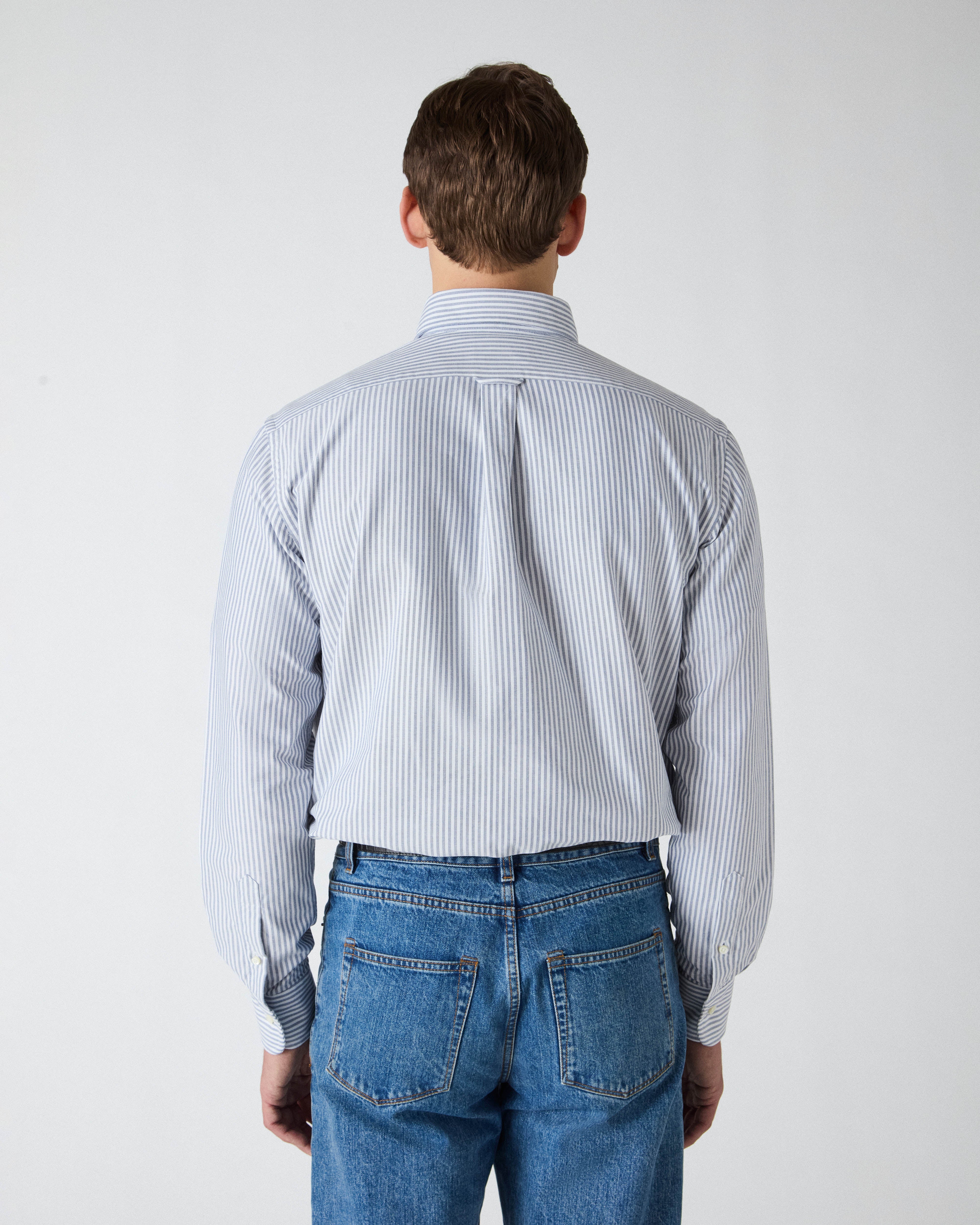 Ferdinand Oxford Button Down Shirt - White/Navy - Image 4