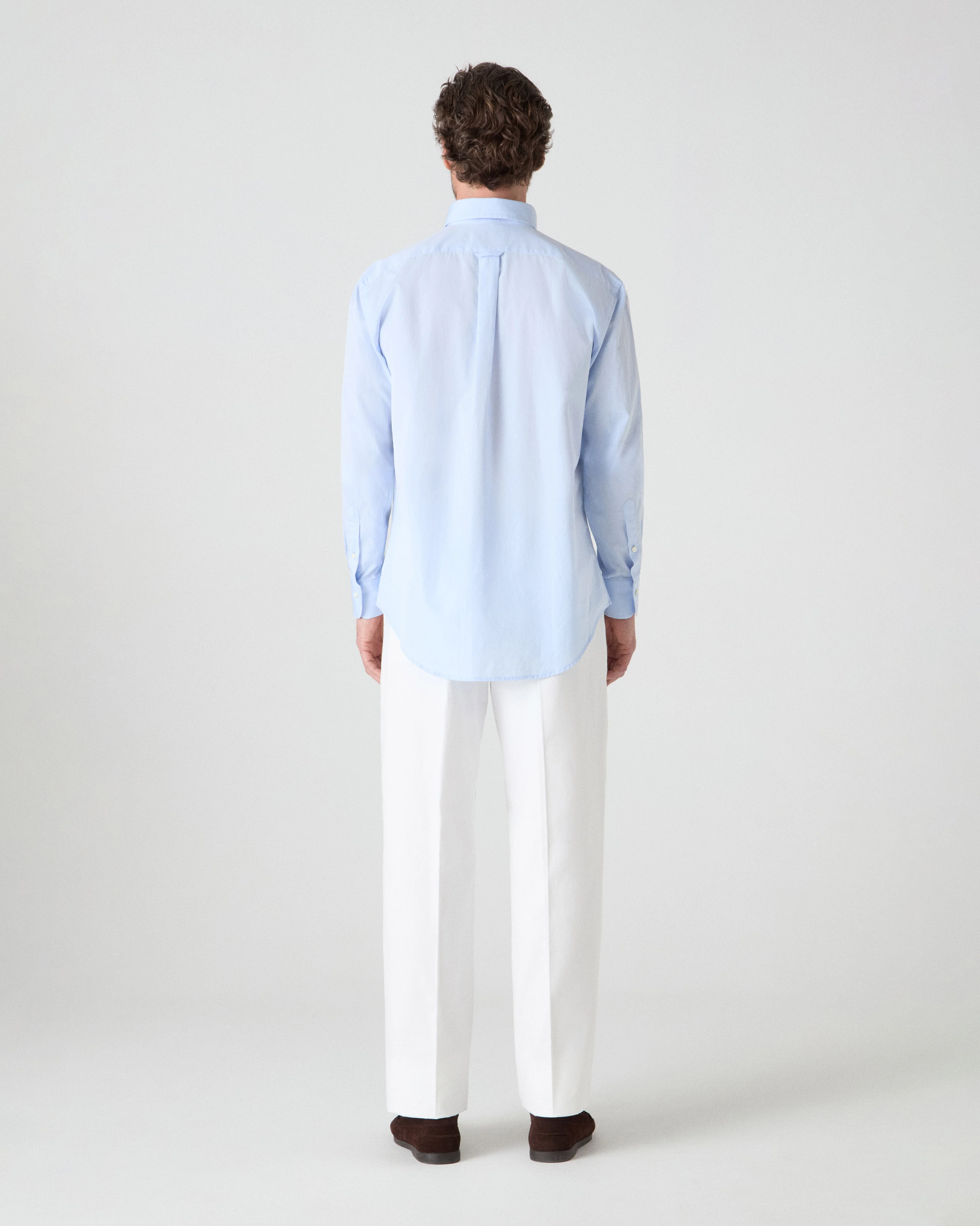Ferdinand Poplin Button Down Shirt - Blue - Image 3