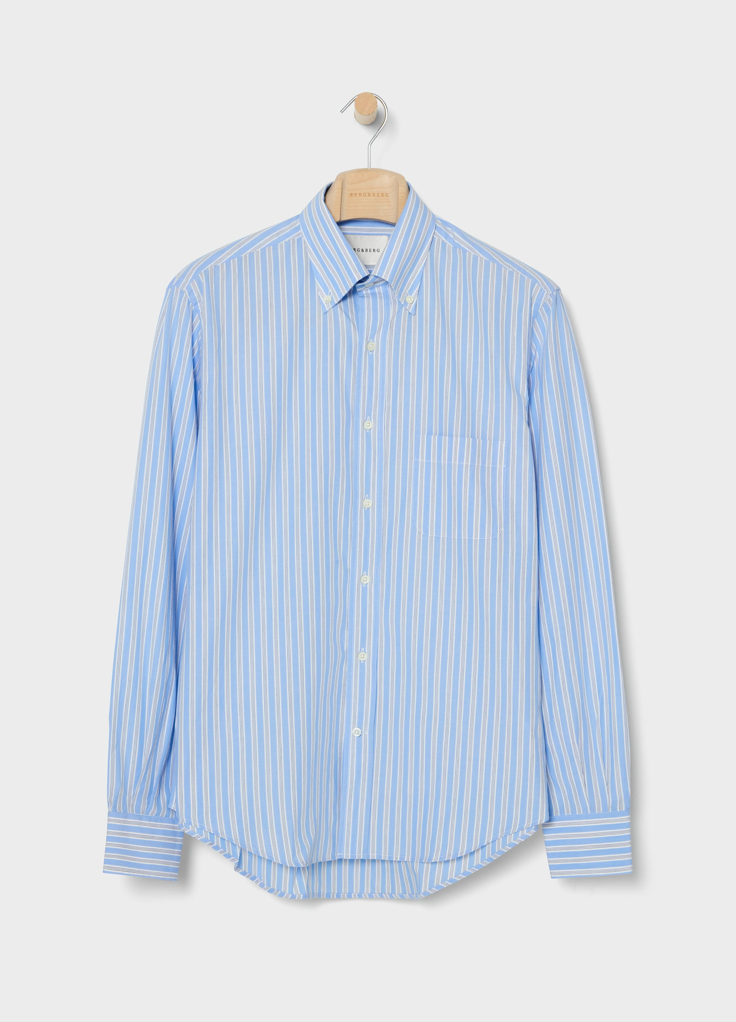 Ferdinand Poplin Button Down Shirt - Blue/White/Navy - Image 5