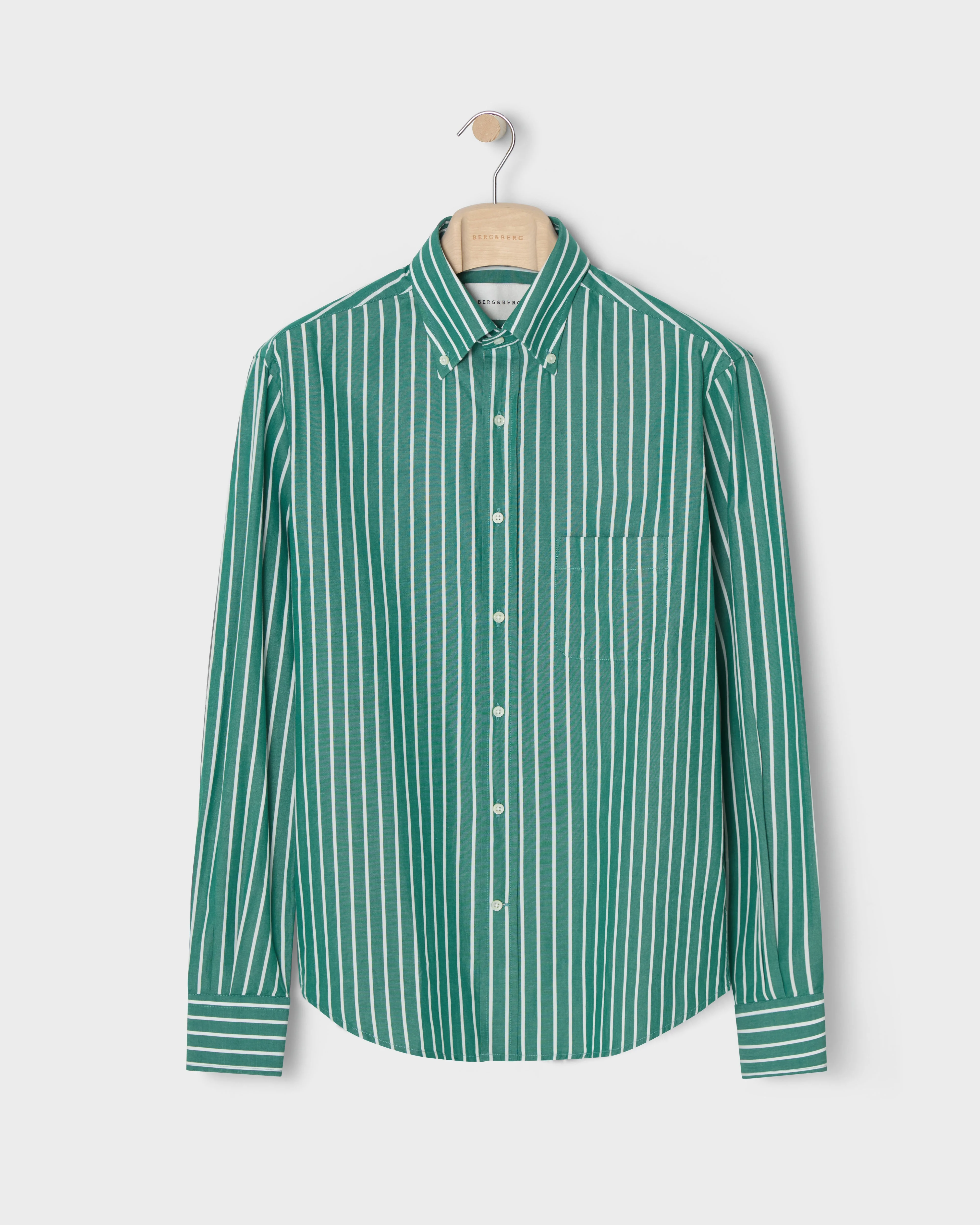 Ferdinand Poplin Button Down Shirt - Pine/White - Image 5