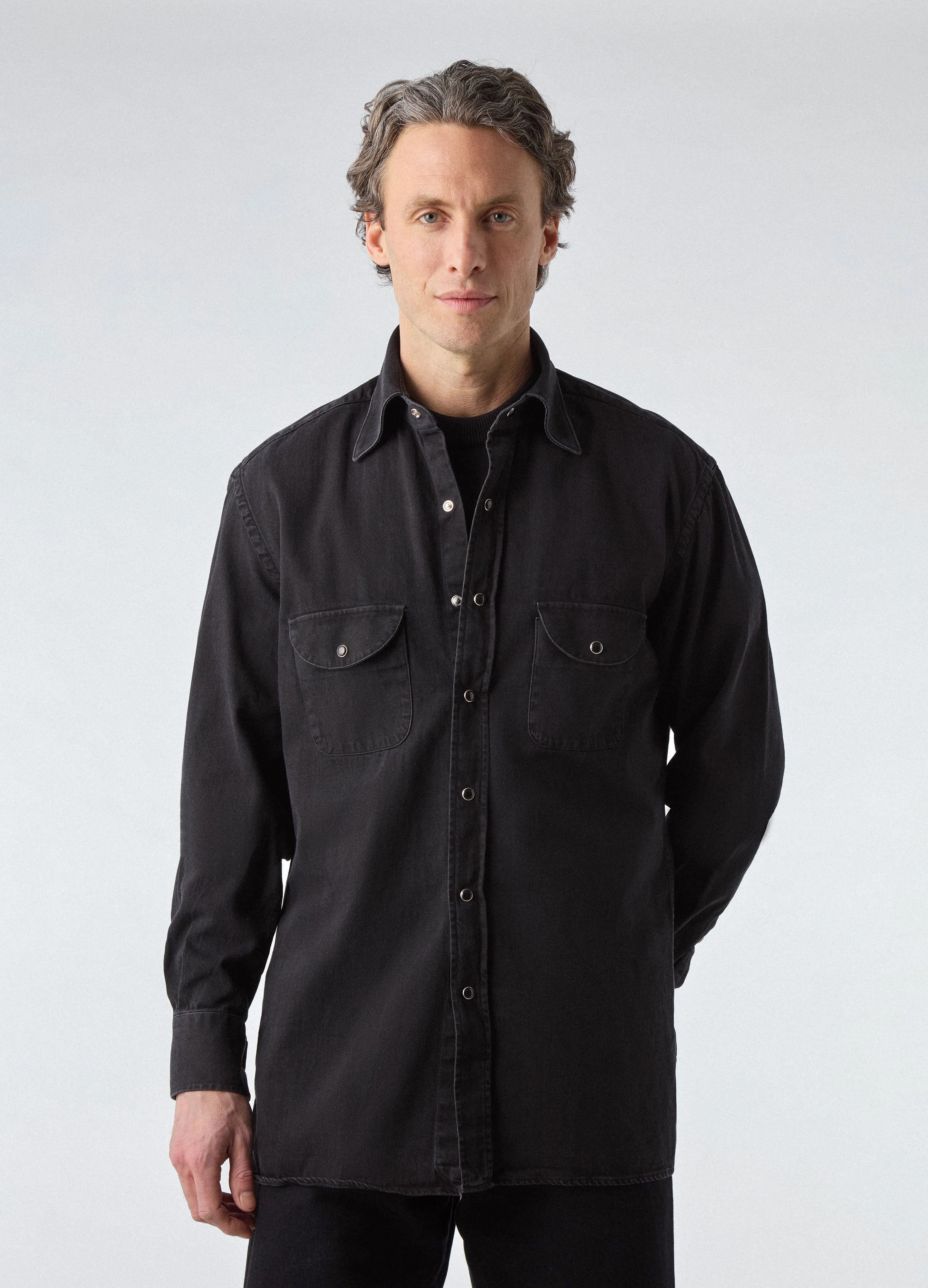 Fernando Western Shirt - Washed Black
