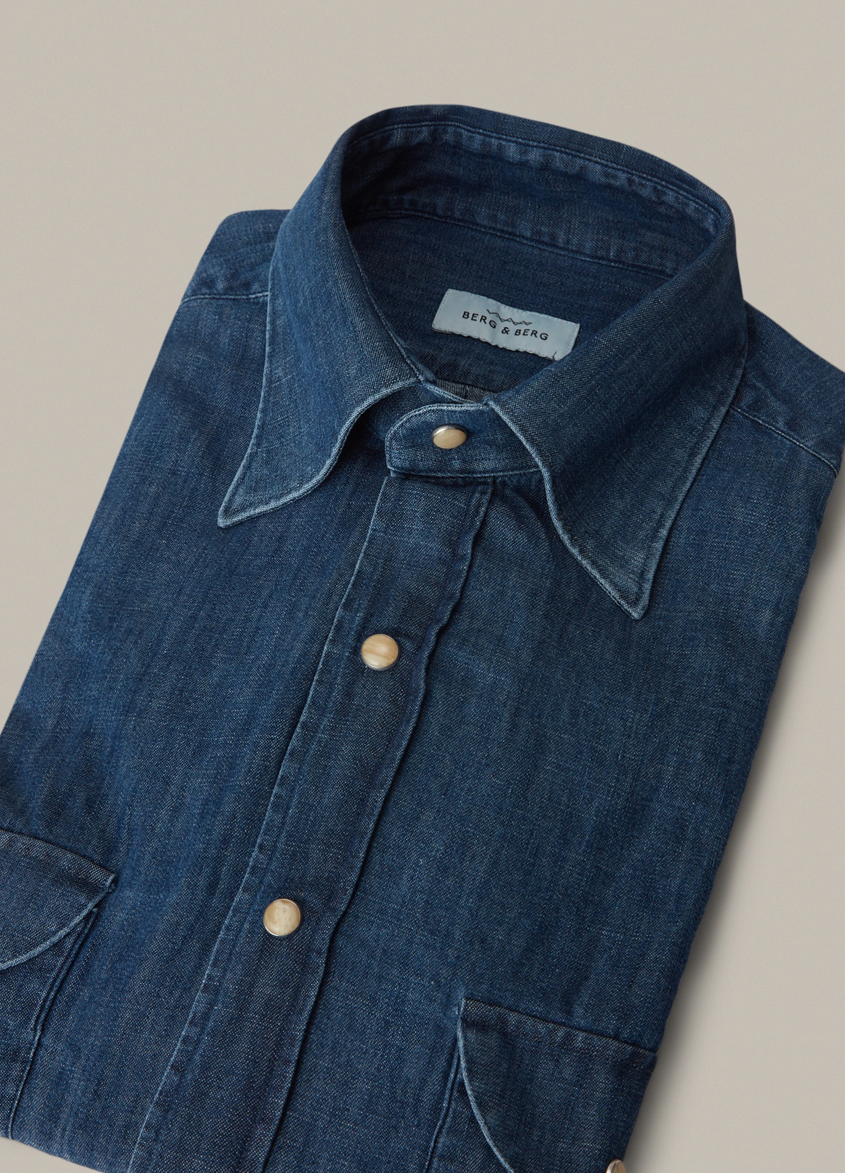 Fernando Western Shirt - Washed Denim - Image 2