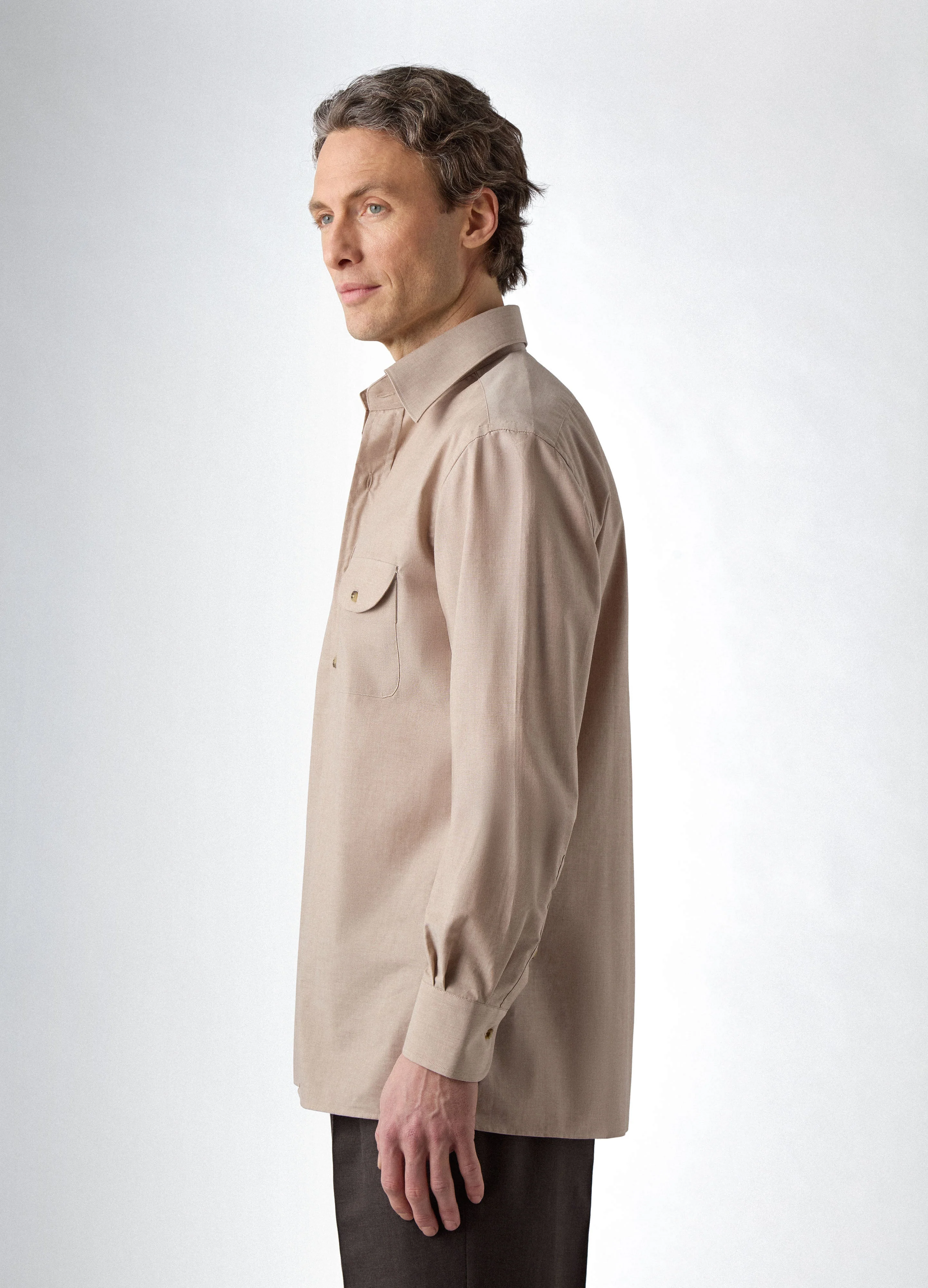 Francois Cotton/Lama Shirt - Beige - Image 3
