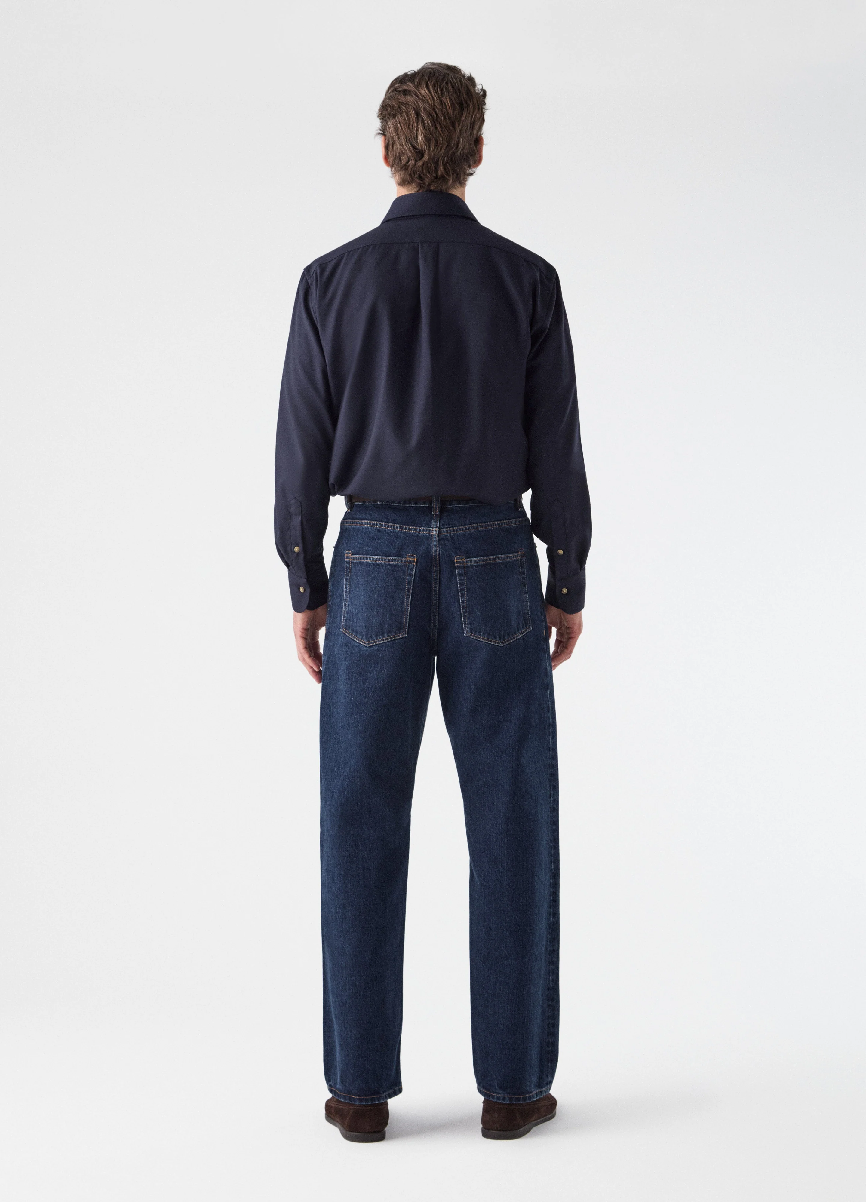 Francois Wool Shirt - Navy - Image 3