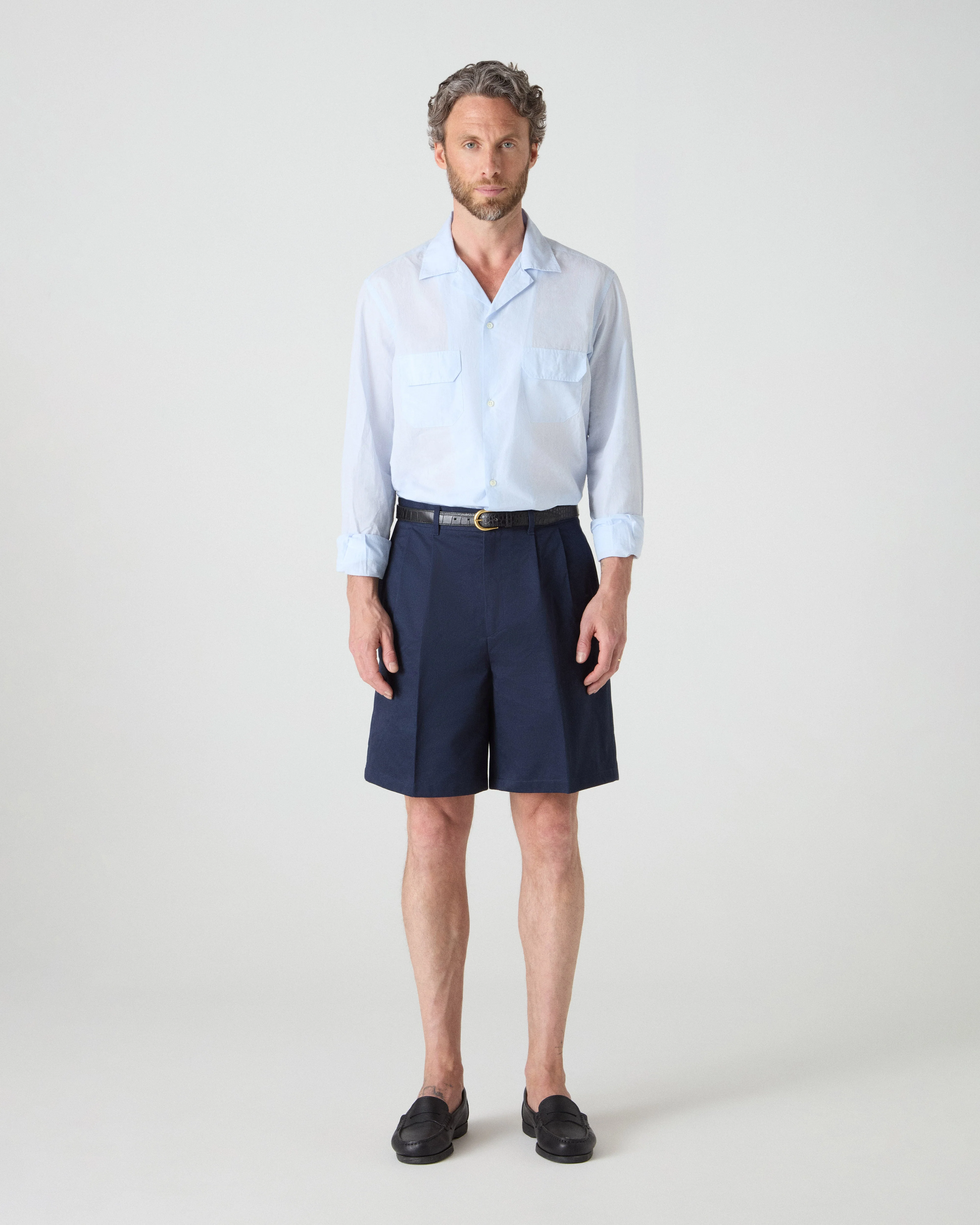 Fred Camp Collar Shirt - Light Blue - Image 3