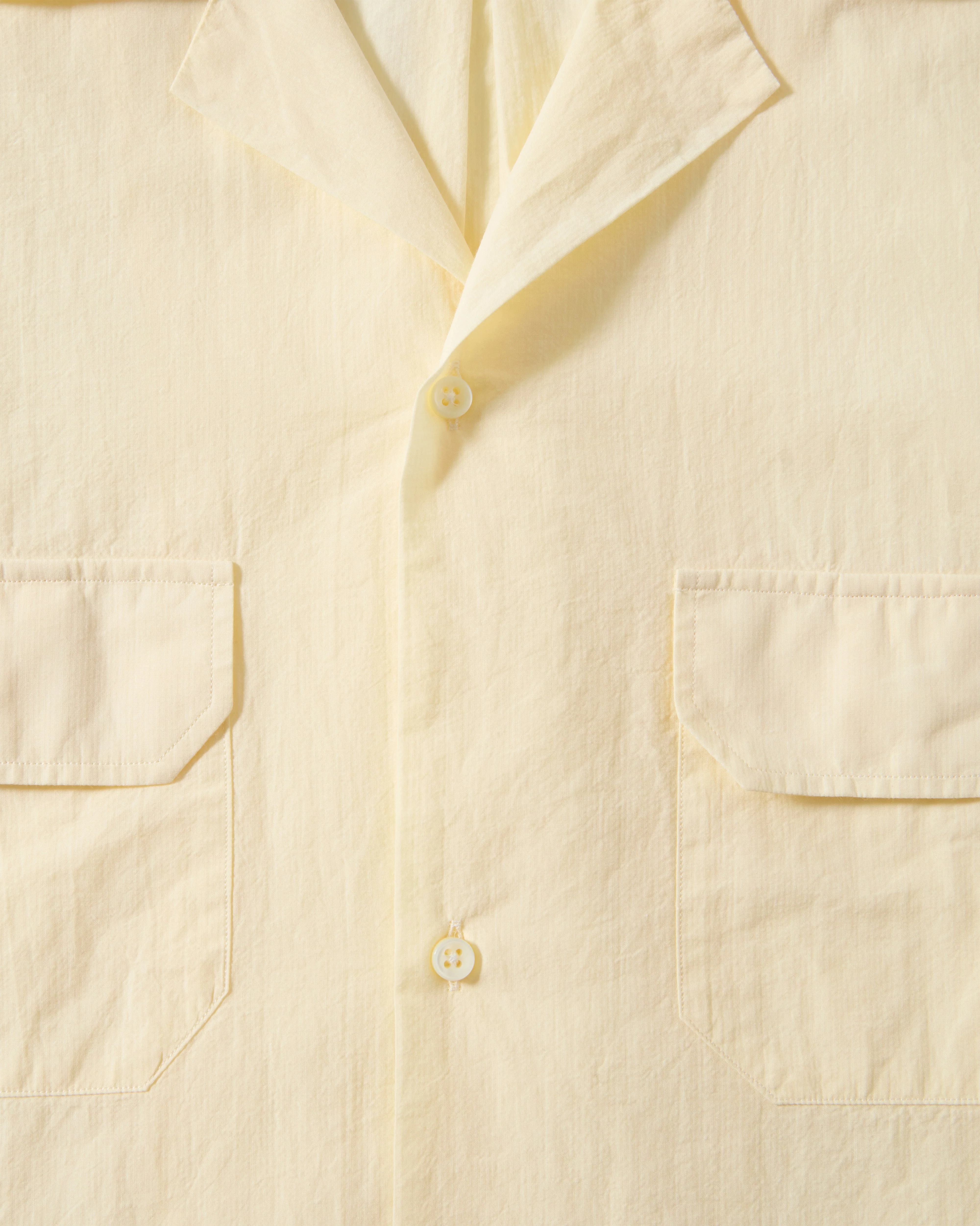 Fred Camp Collar Shirt - Pale Lemon - Image 6