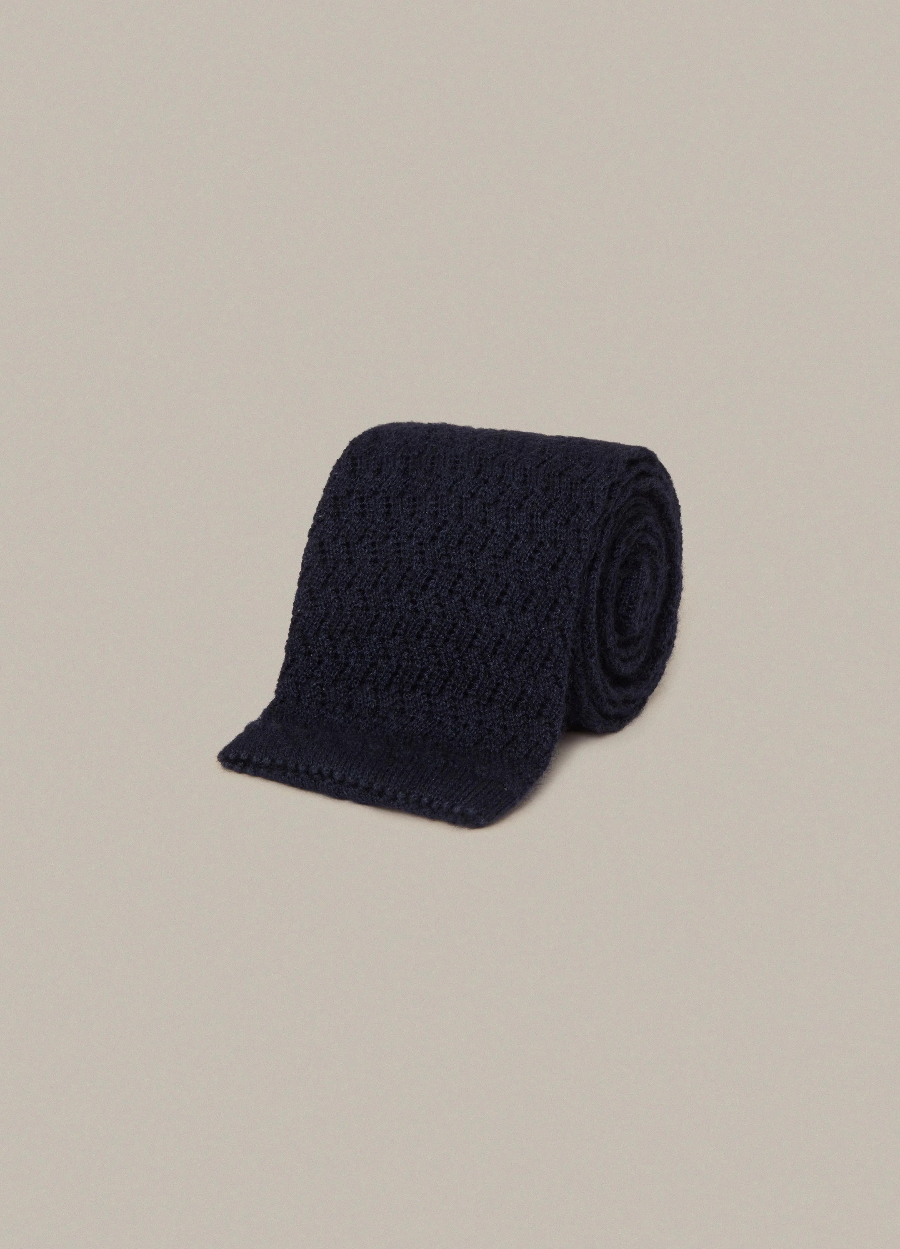 Knitted Zigzag Tie - Blue - Image 3