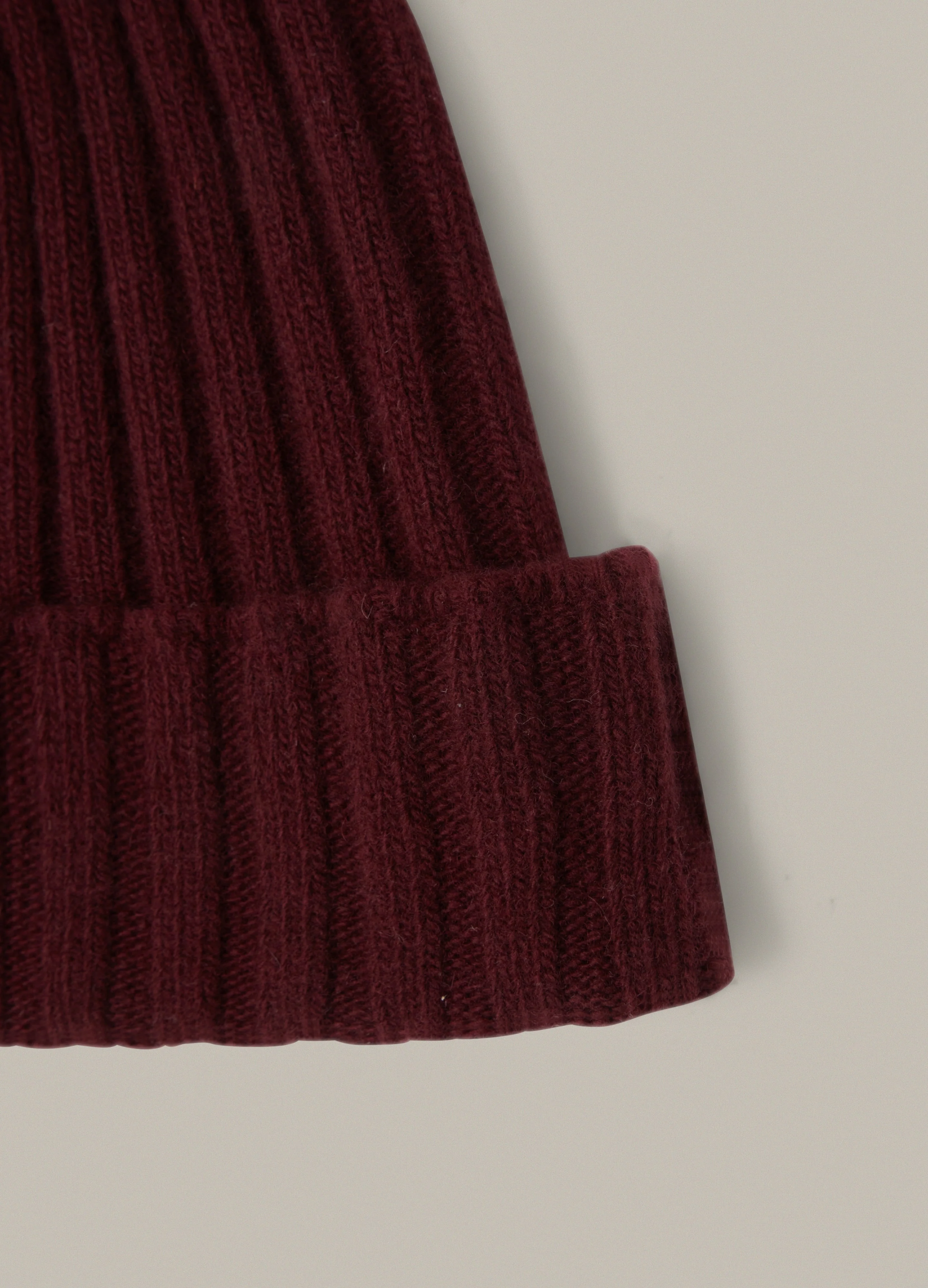 Merino/Cashmere Knit Hat - Dark Red - Image 2