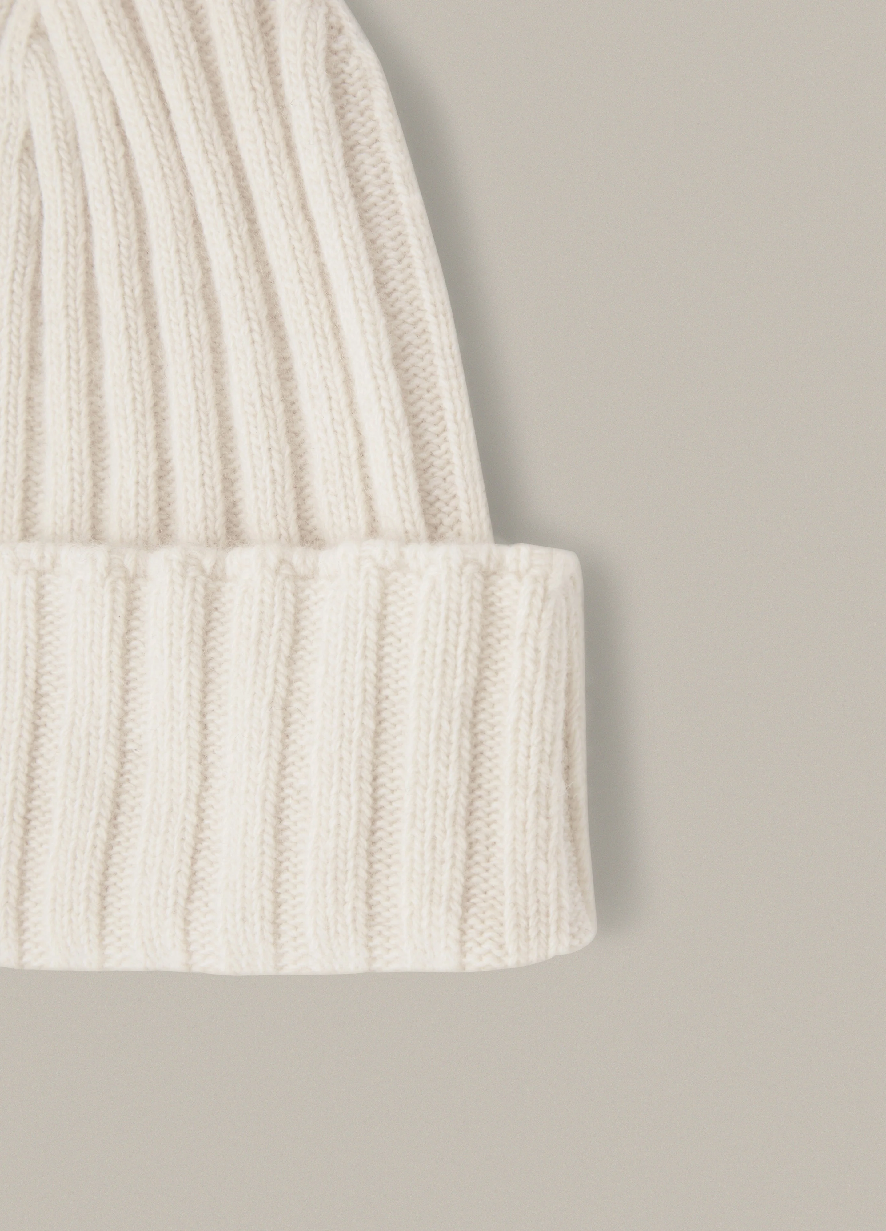 Merino/Cashmere Knit Hat - Ivory - Image 2