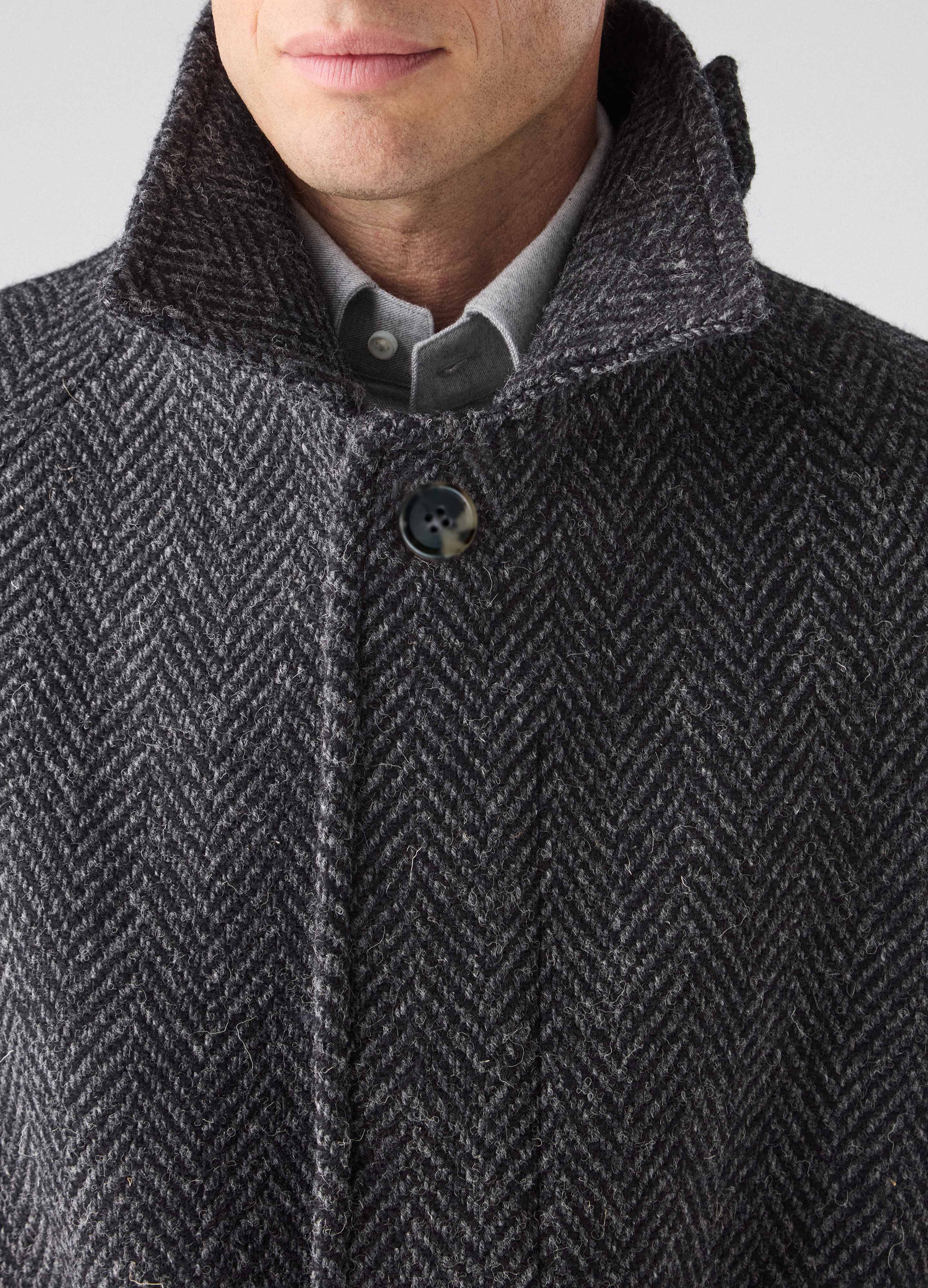 Nelson Tweed Raglan Coat - Grey - Image 4