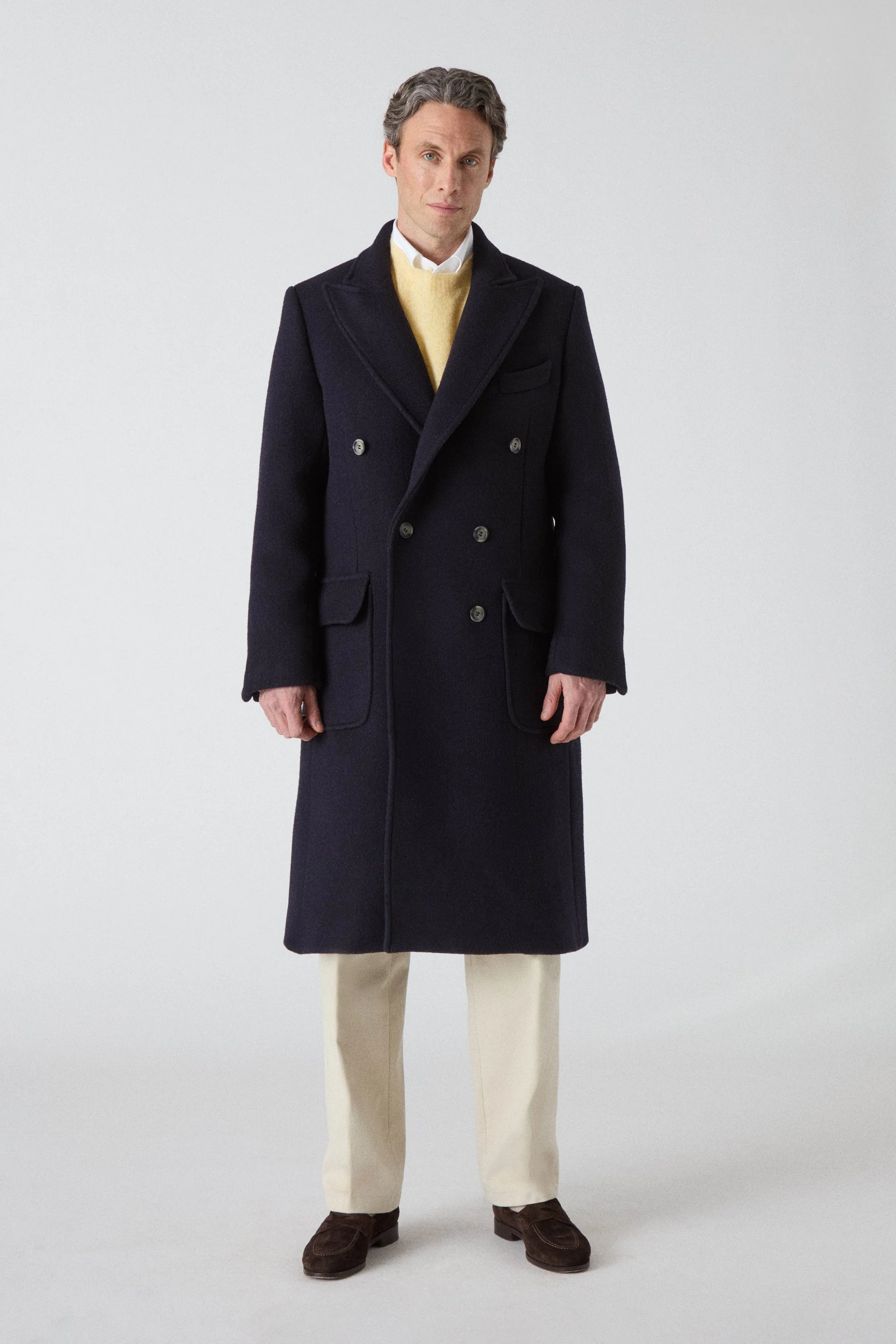 Neo Double Breasted Coat - Navy - Image 3