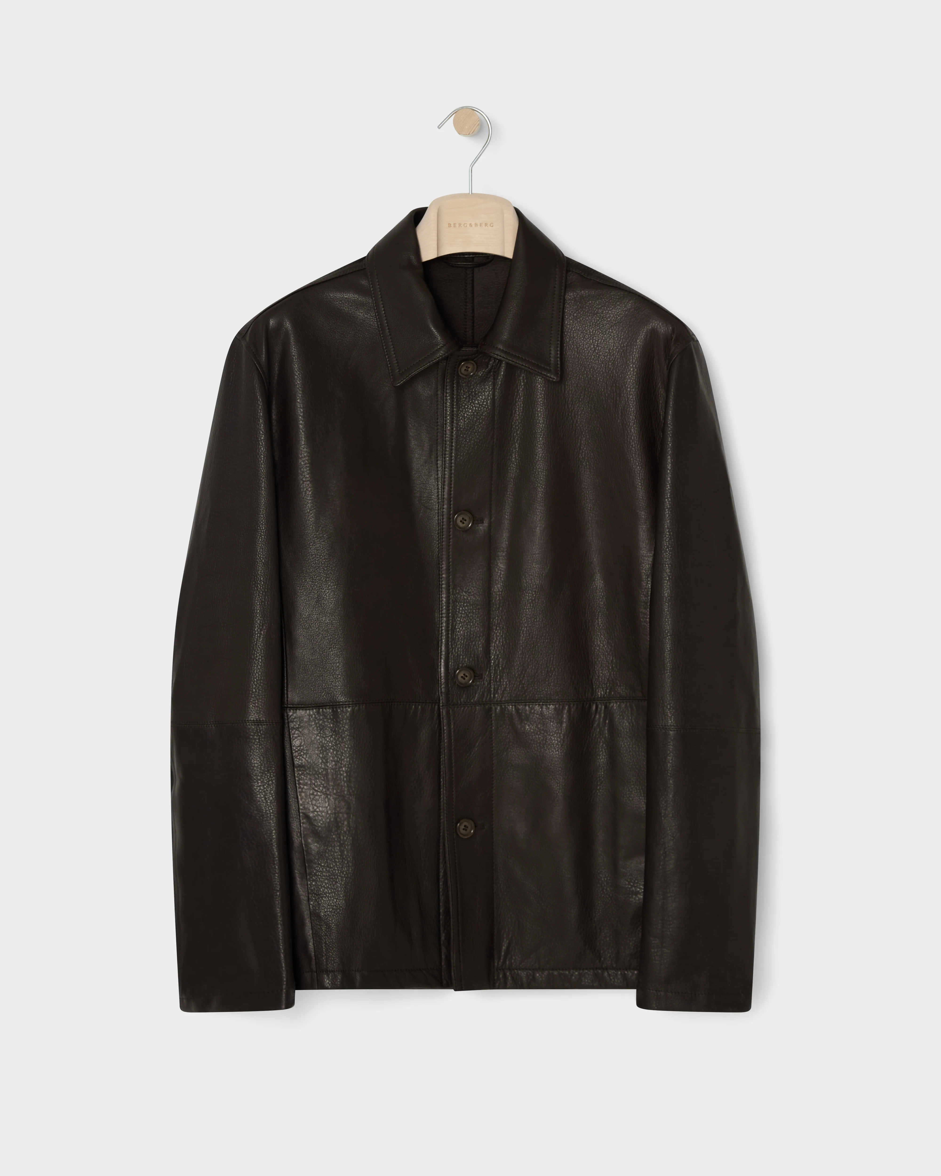 Noel Tumbled Leather Jacket - Dark Brown - Image 6