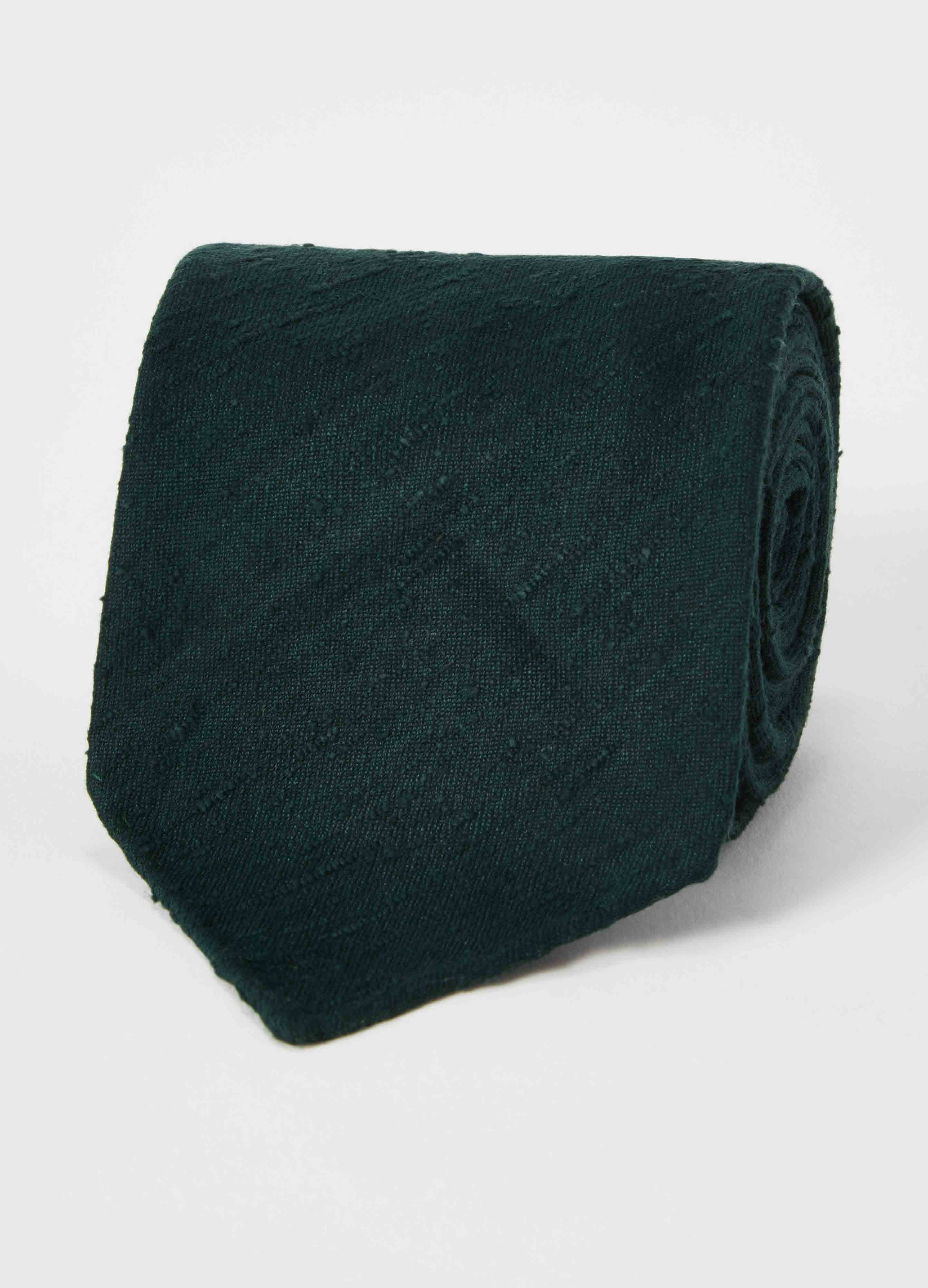 Shantung Tie - Bottle Green - Image 2