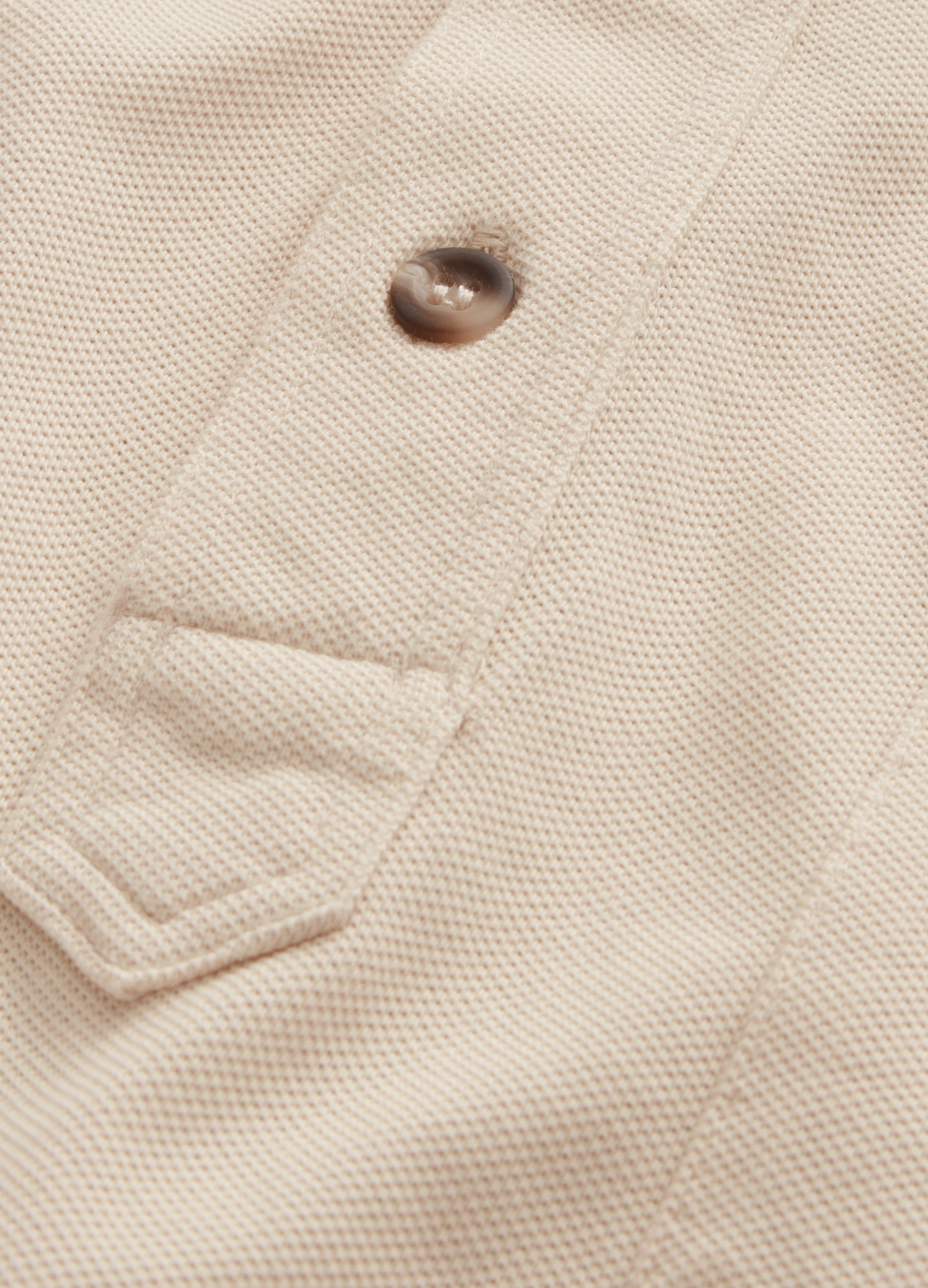 Teddy Long Sleeve Polo Shirt - Sand - Image 4