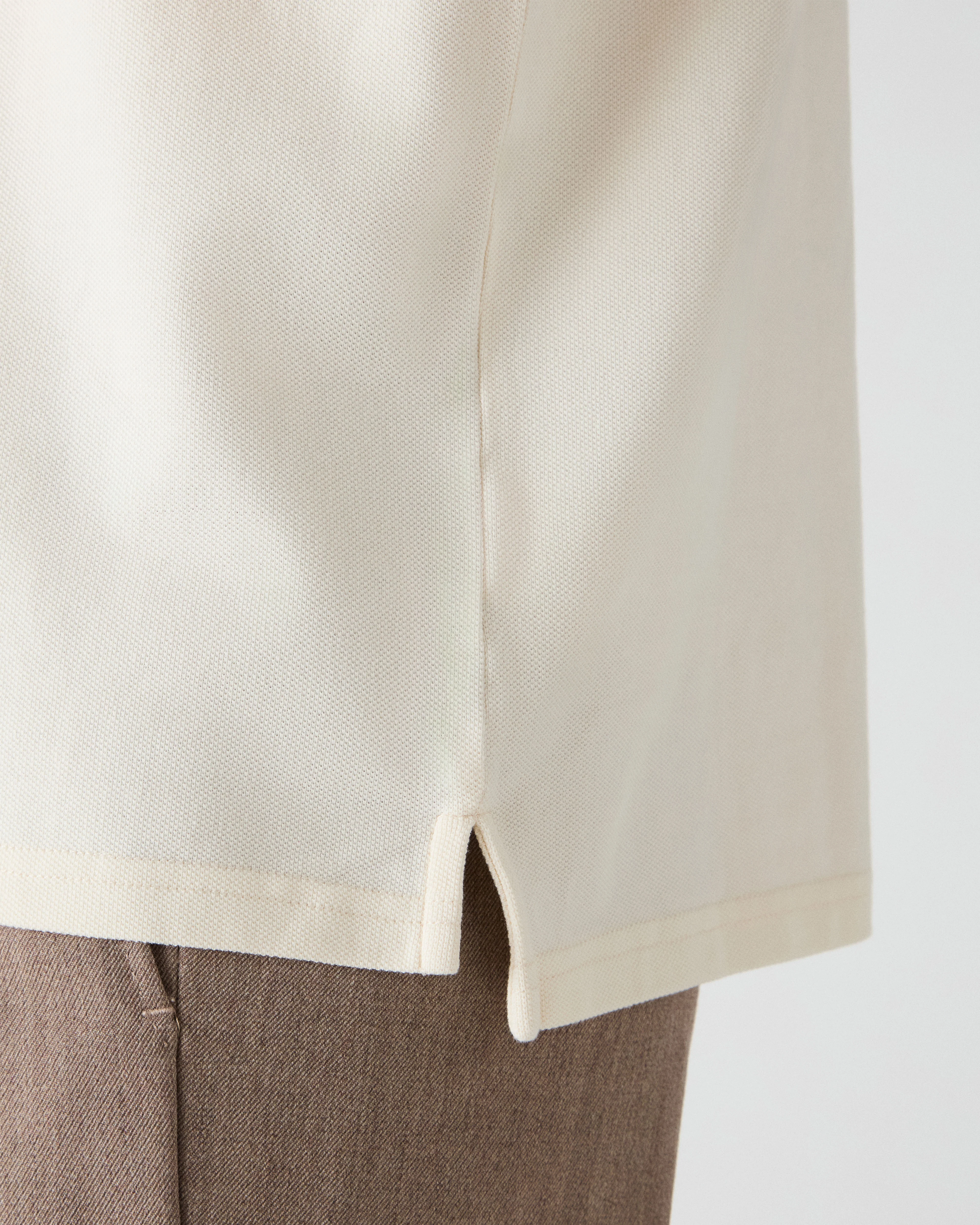 Teddy Long Sleeve Polo Shirt - White - Image 3