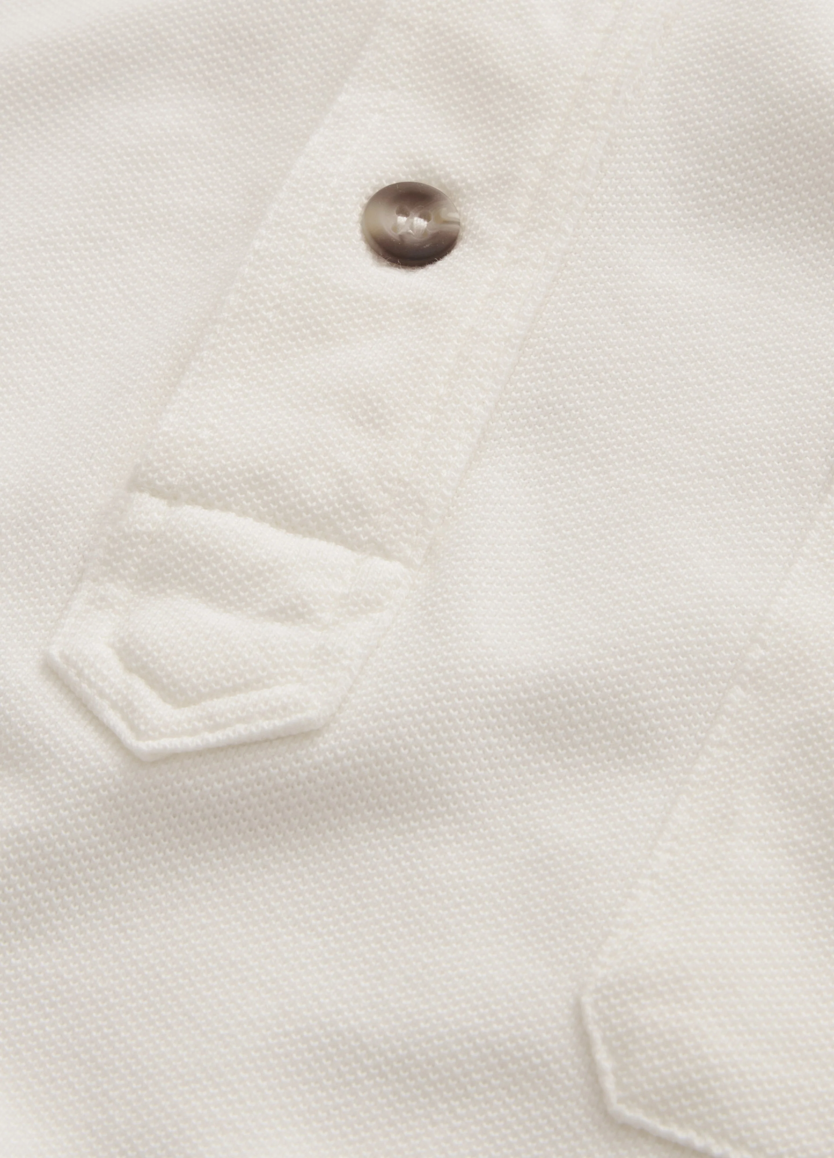 Teddy Long Sleeve Polo Shirt - White - Image 4