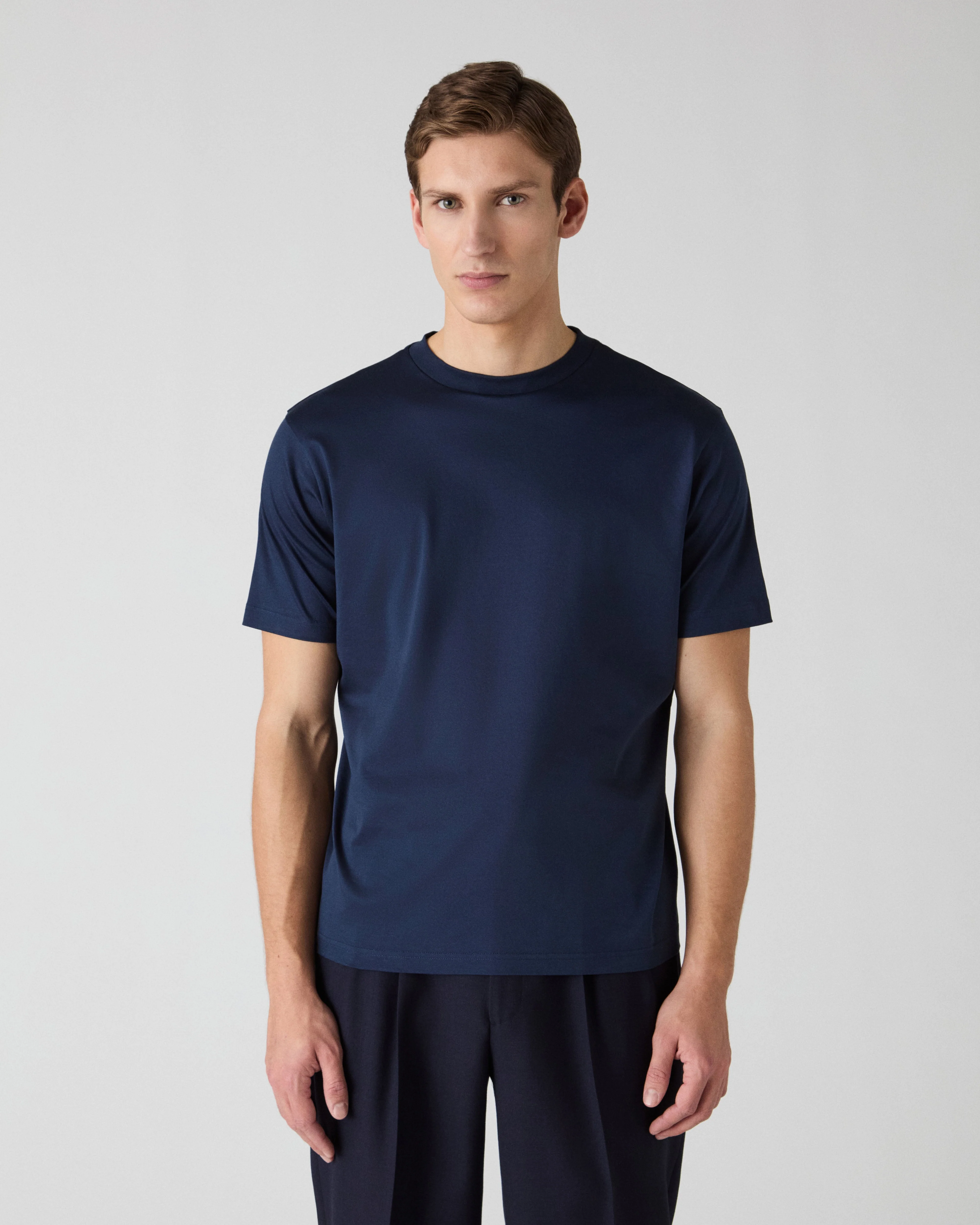 Tony Mercerized T-Shirt - Navy - Image 3