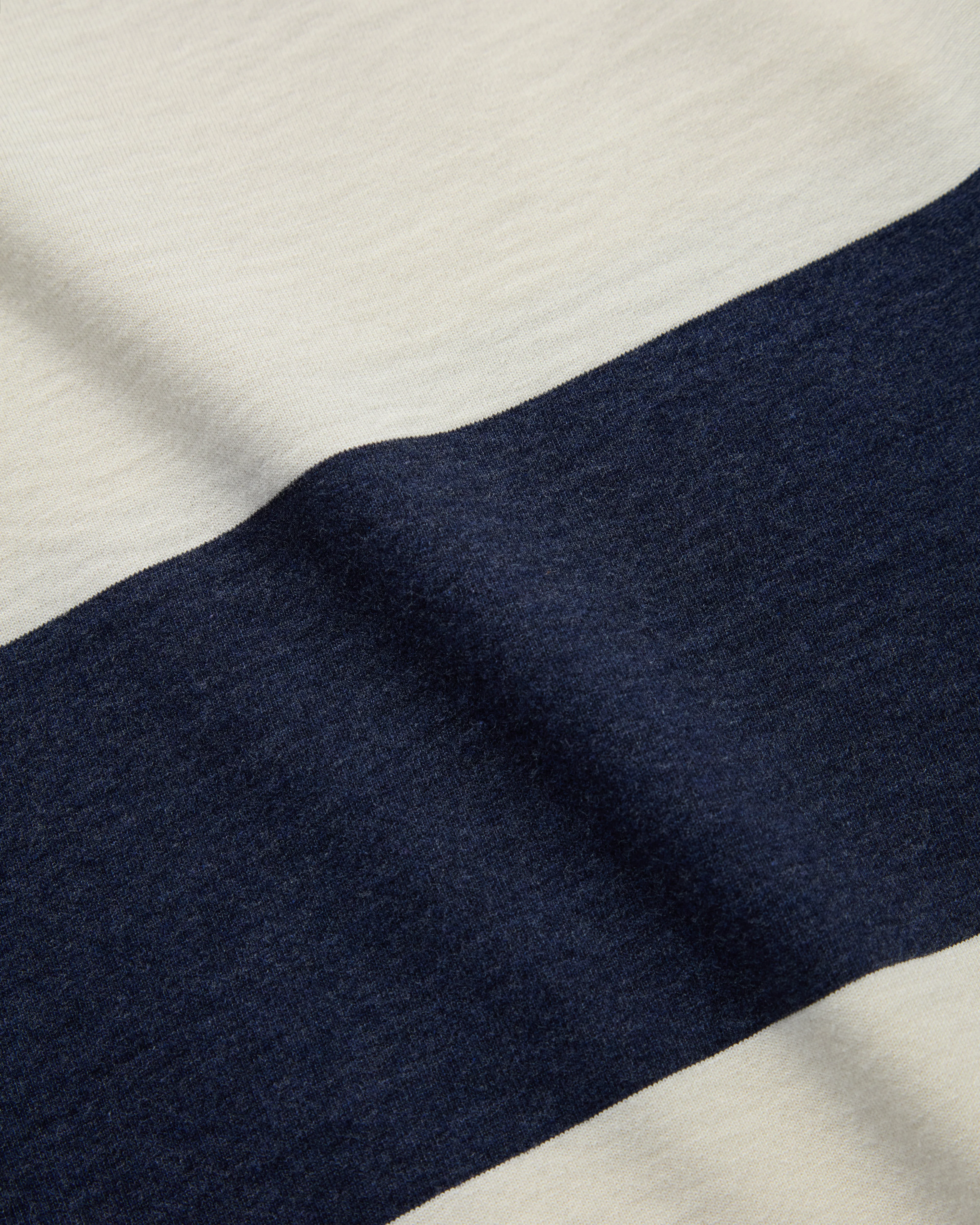 Torgny T-Shirt - Navy/White Block Stripe - Image 5